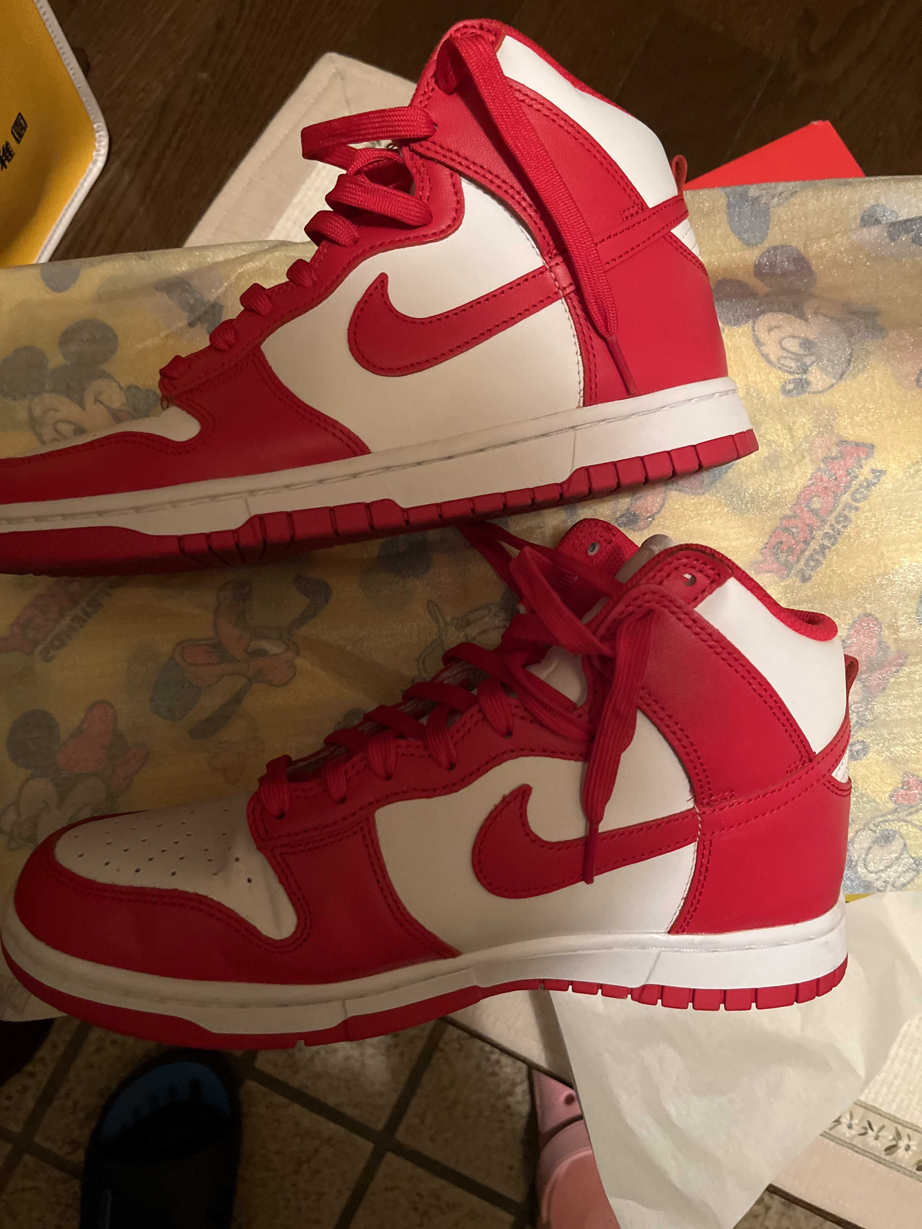 Nike Dunk High "Championship White and Red"