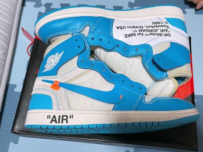 Off-White × Nike Air Jordan 1 High UNC "White/Dark Powder Blue"