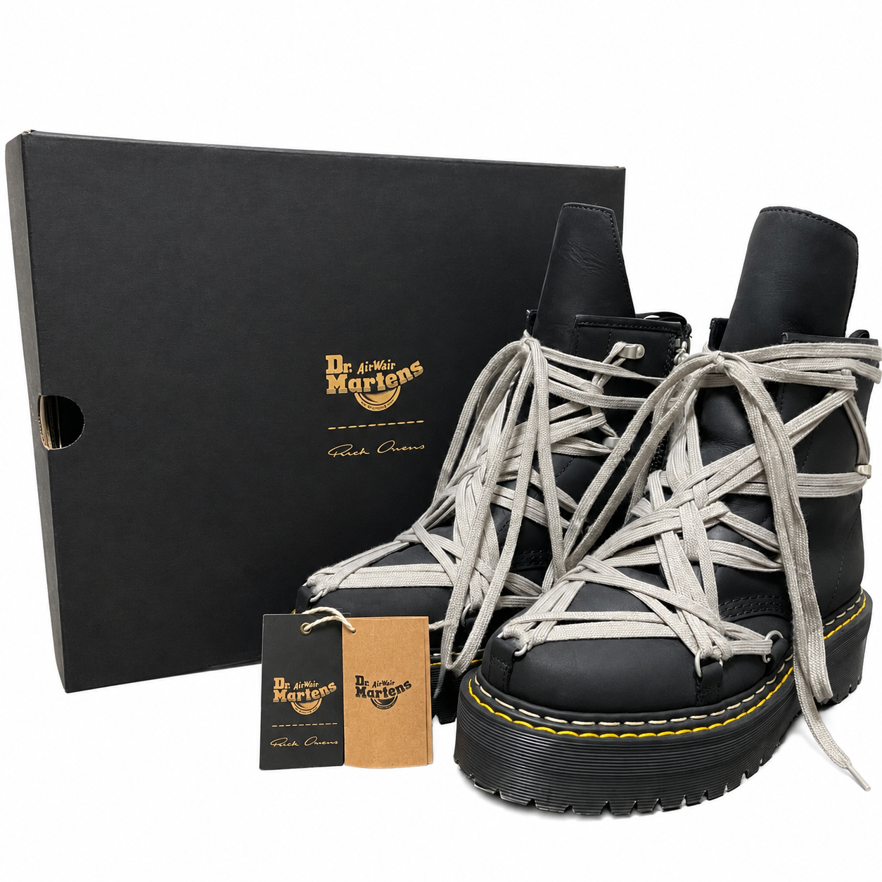 Rick Owens × Dr.Martens 1460 Quad Sole Megalace Boot "Black"