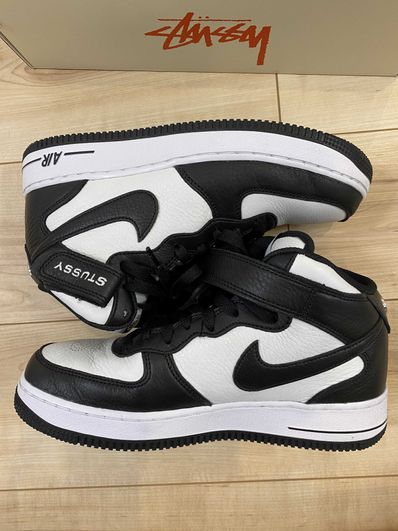 Stussy × Nike Air Force 1 Mid "Black and Light Bone"