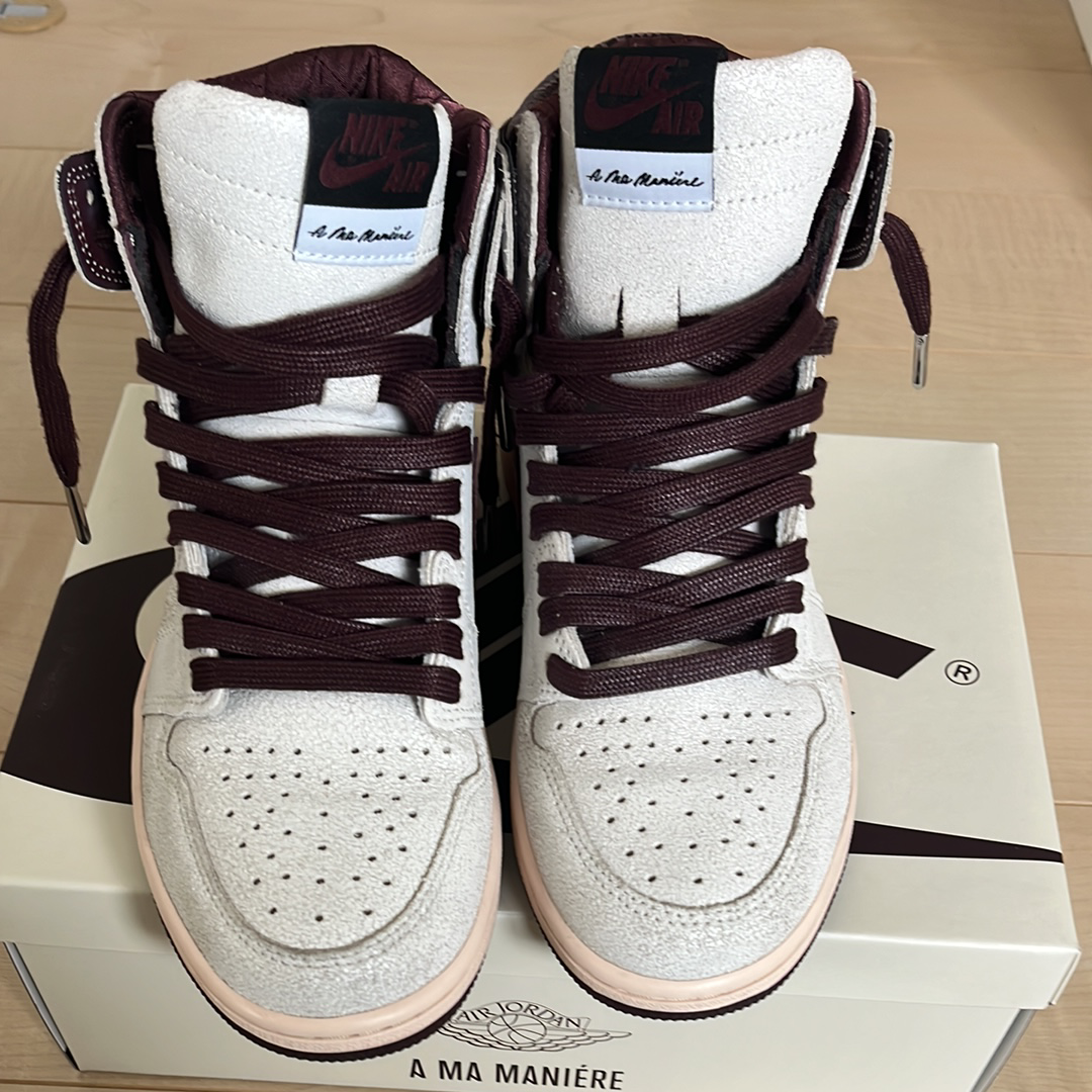 A Ma Maniere × Nike Air Jordan 1 Retro High OG "Sail and Burgundy"