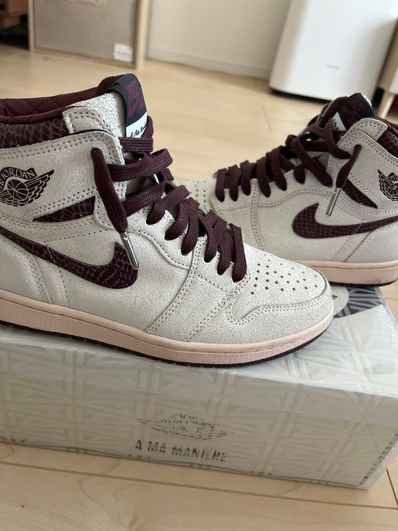 A Ma Maniere × Nike Air Jordan 1 Retro High OG "Sail and Burgundy"