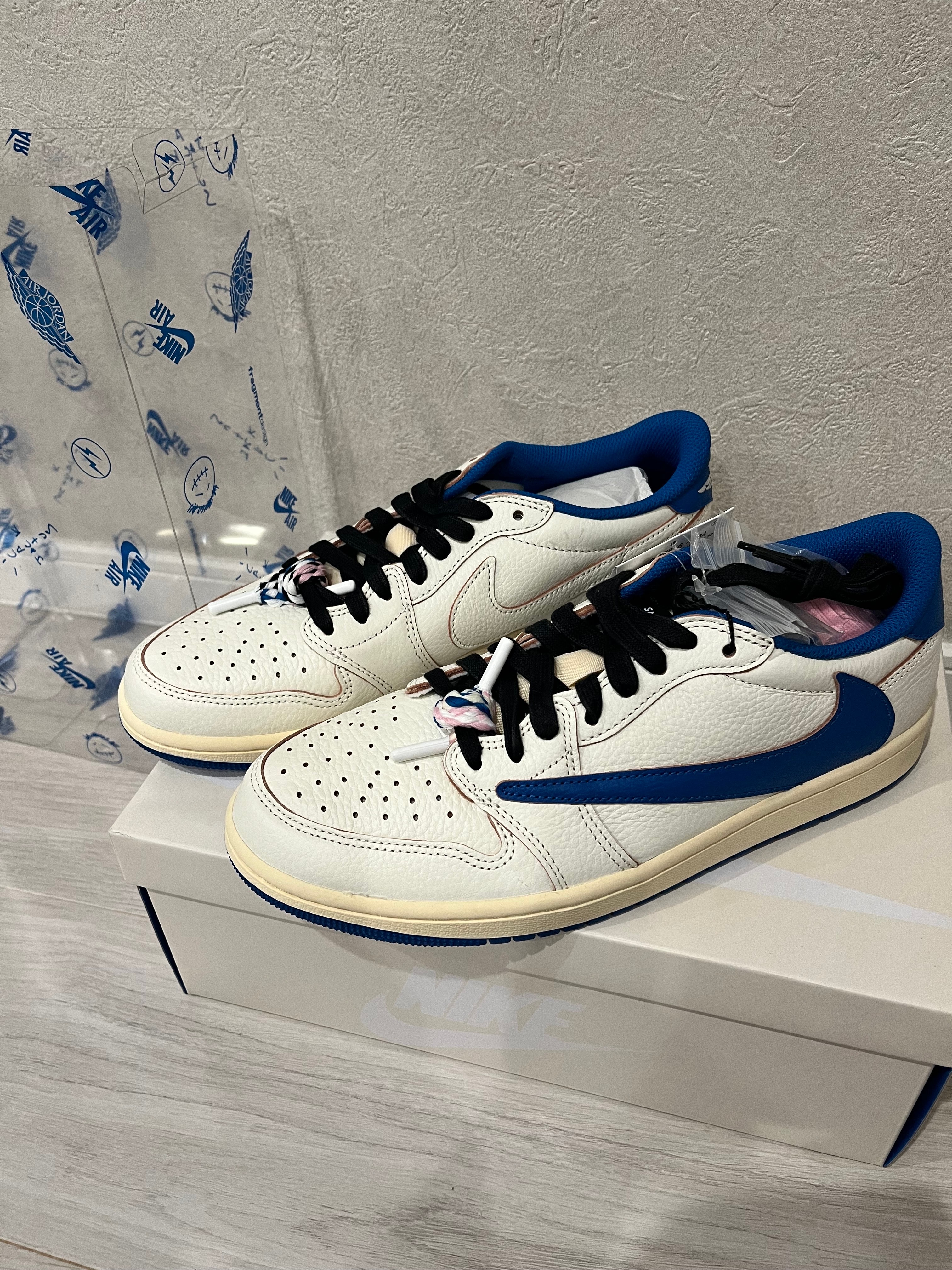 Travis Scott × fragment design × Nike Air Jordan 1 Low OG "Sail/Military Blue"