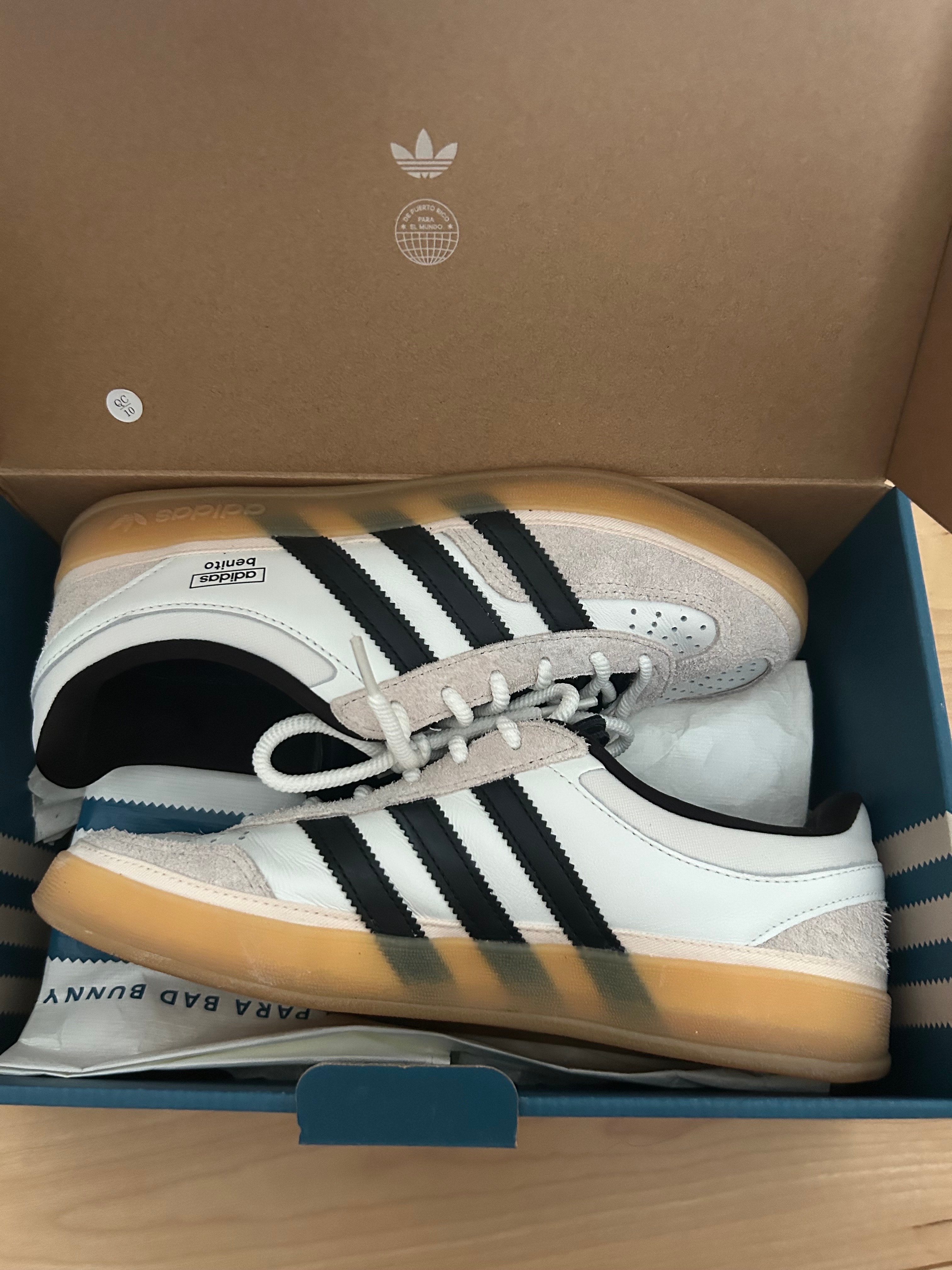 Bad Bunny × adidas Gazelle Indoor "Core White/Core Black/Gum"