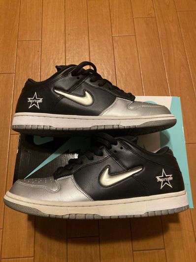 Supreme × Nike Dunk Low "Metallic Silver/Black"