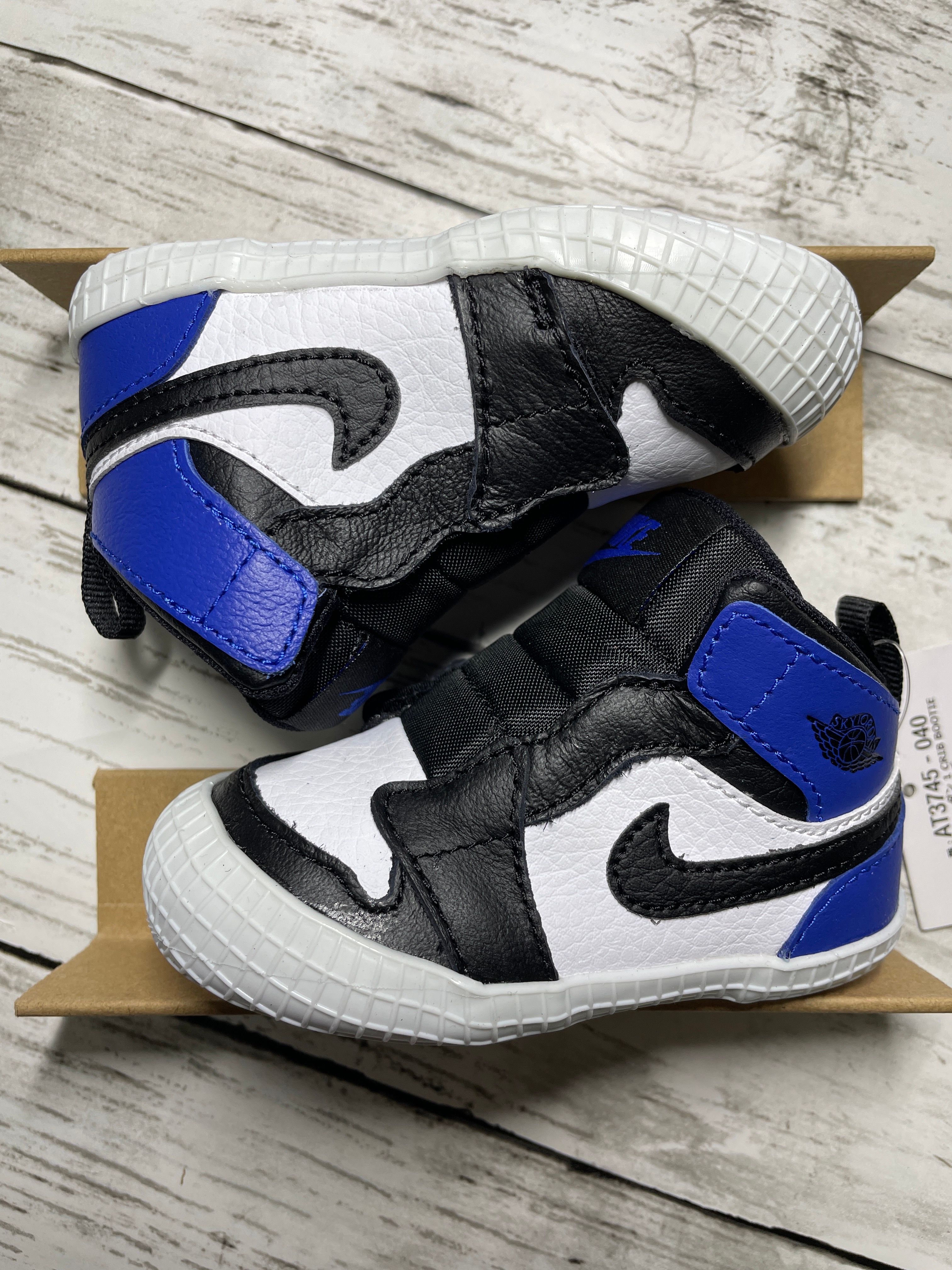 Nike TD Air Jordan 1 High Crib Bootie "Black-Royal/White"