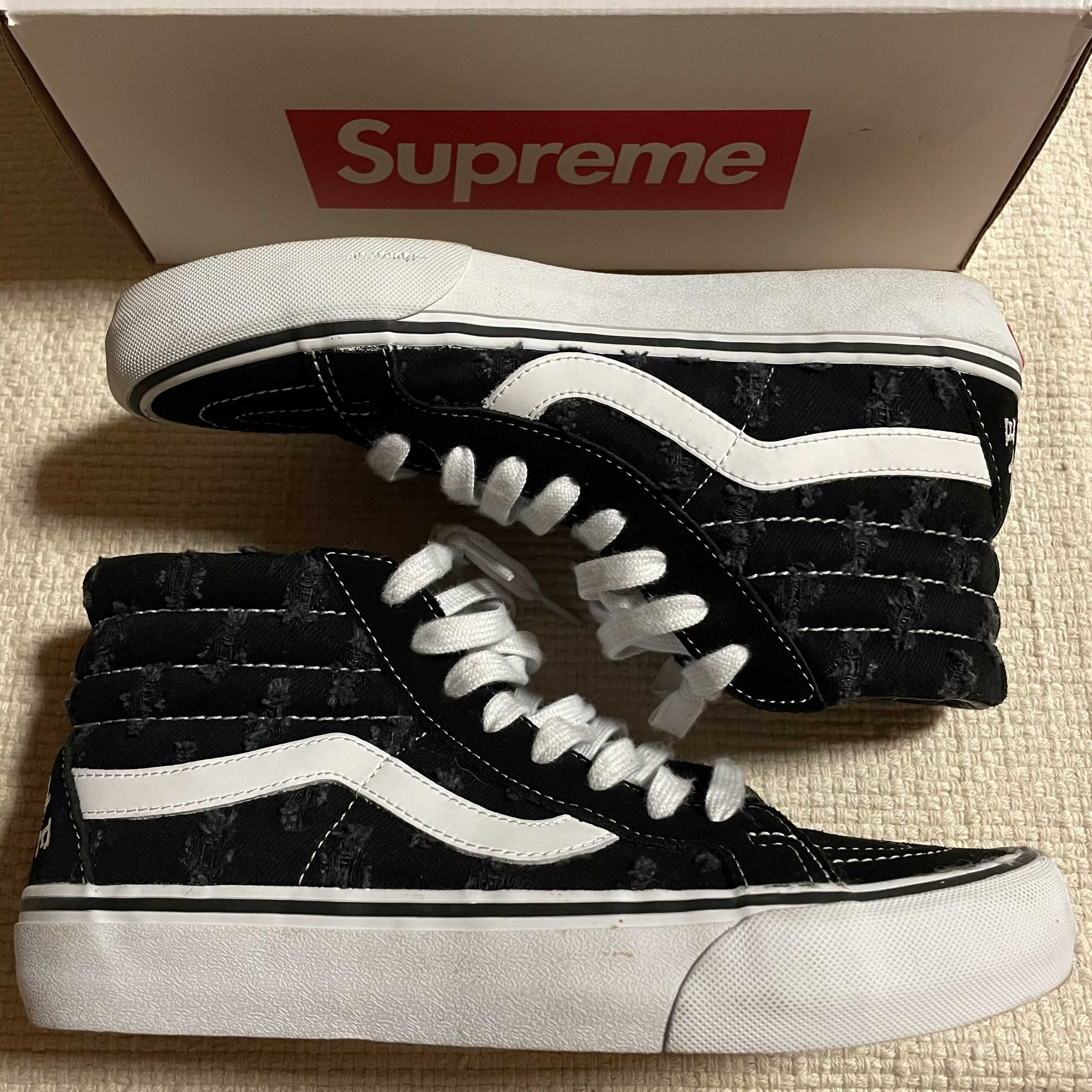 Supreme × Vans Sk8-Hi Hole Punch Denim "Black"
