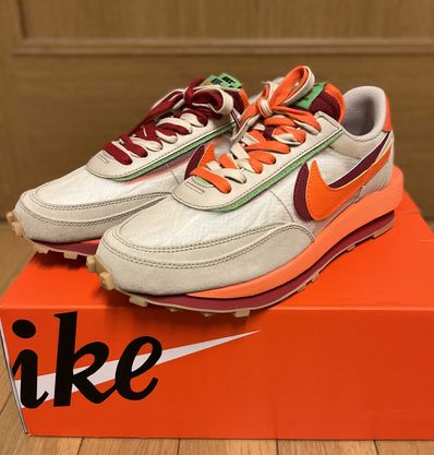 CLOT × Sacai × Nike LD Waffle "Orange Blaze"