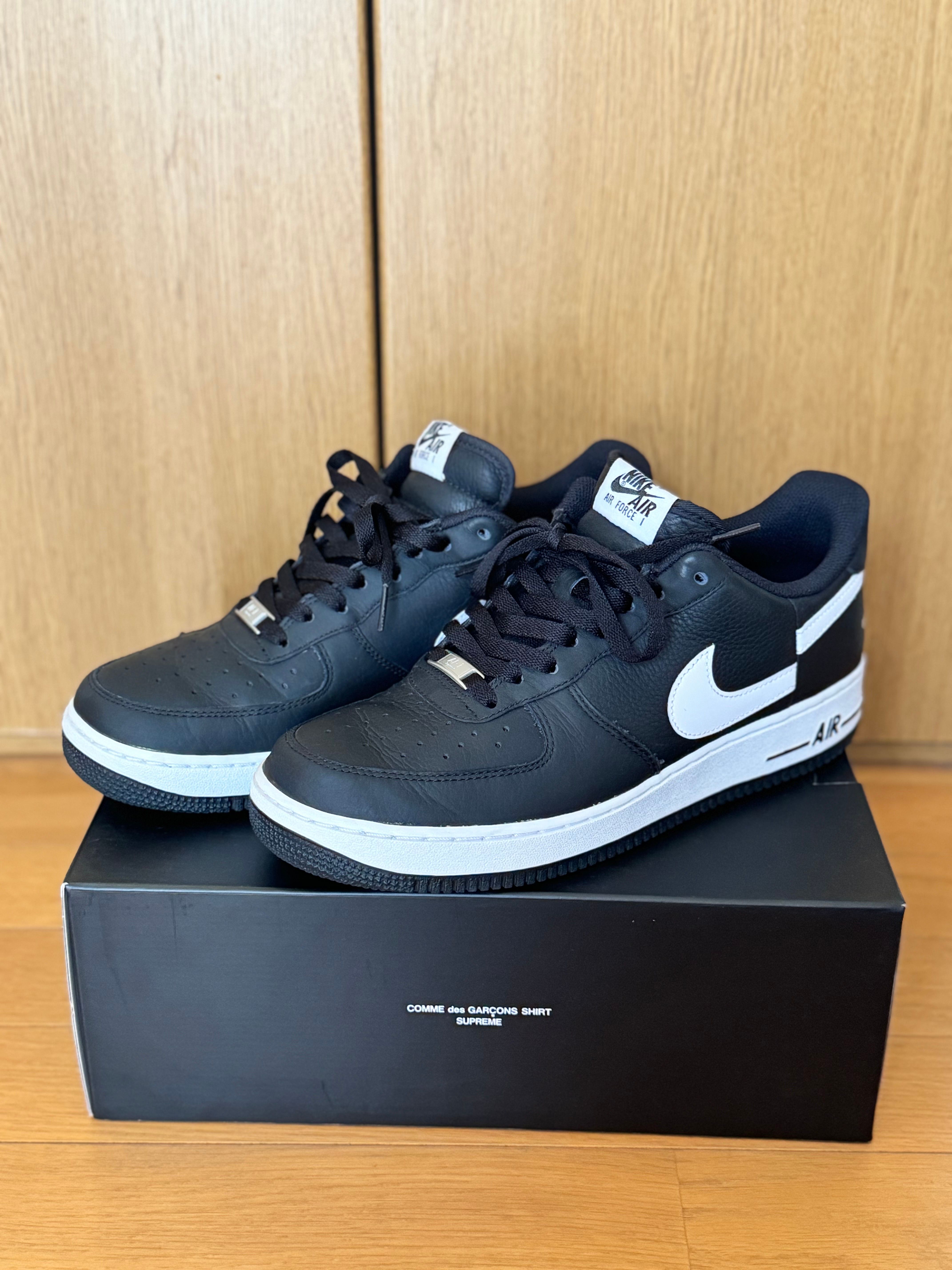 Supreme × COMME des GARCONS SHIRT × Nike Air Force 1 Low "Black/White" (2018)