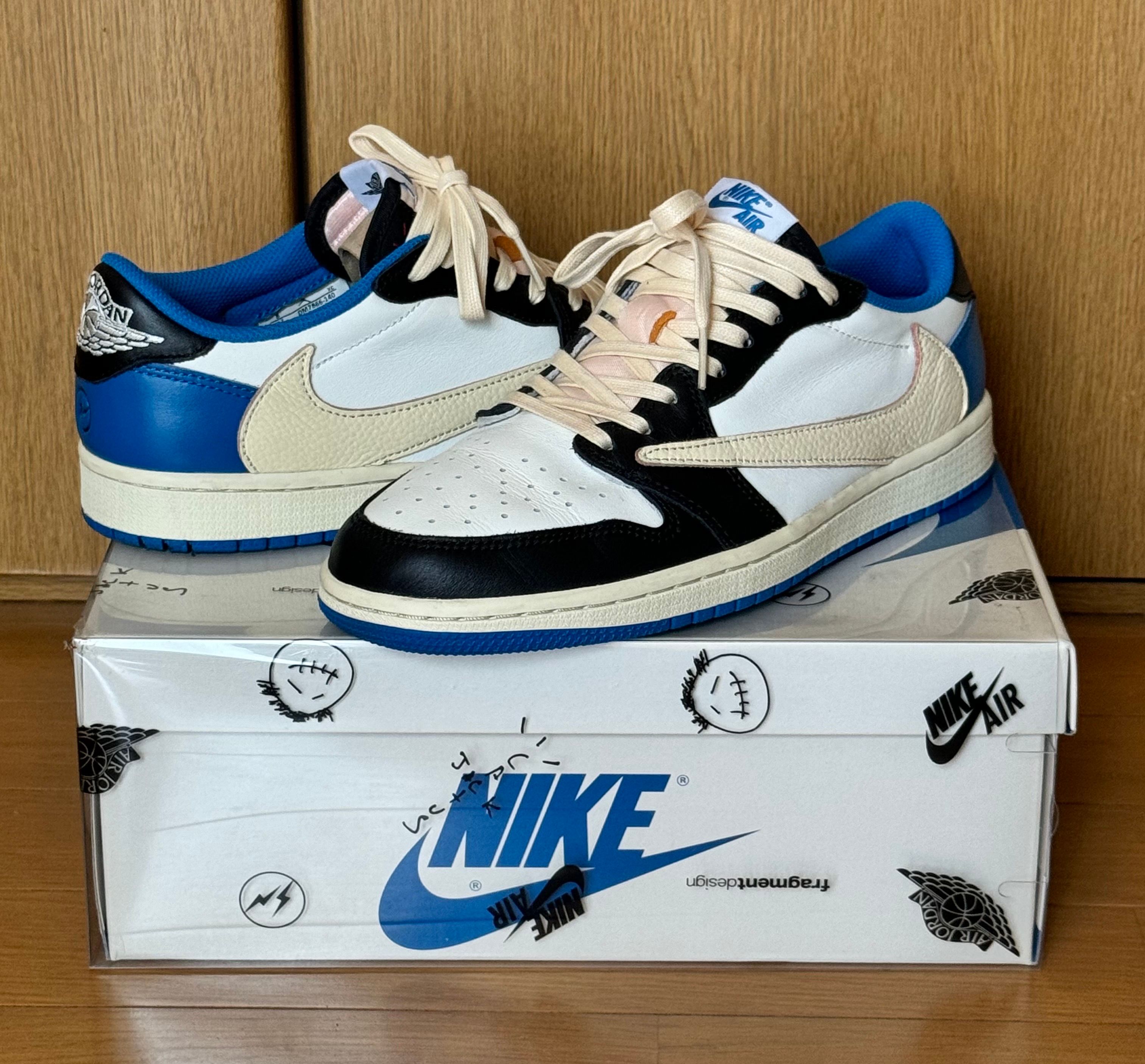 Travis Scott × fragment design × Nike Air Jordan 1 Low OG SP "Military Blue"