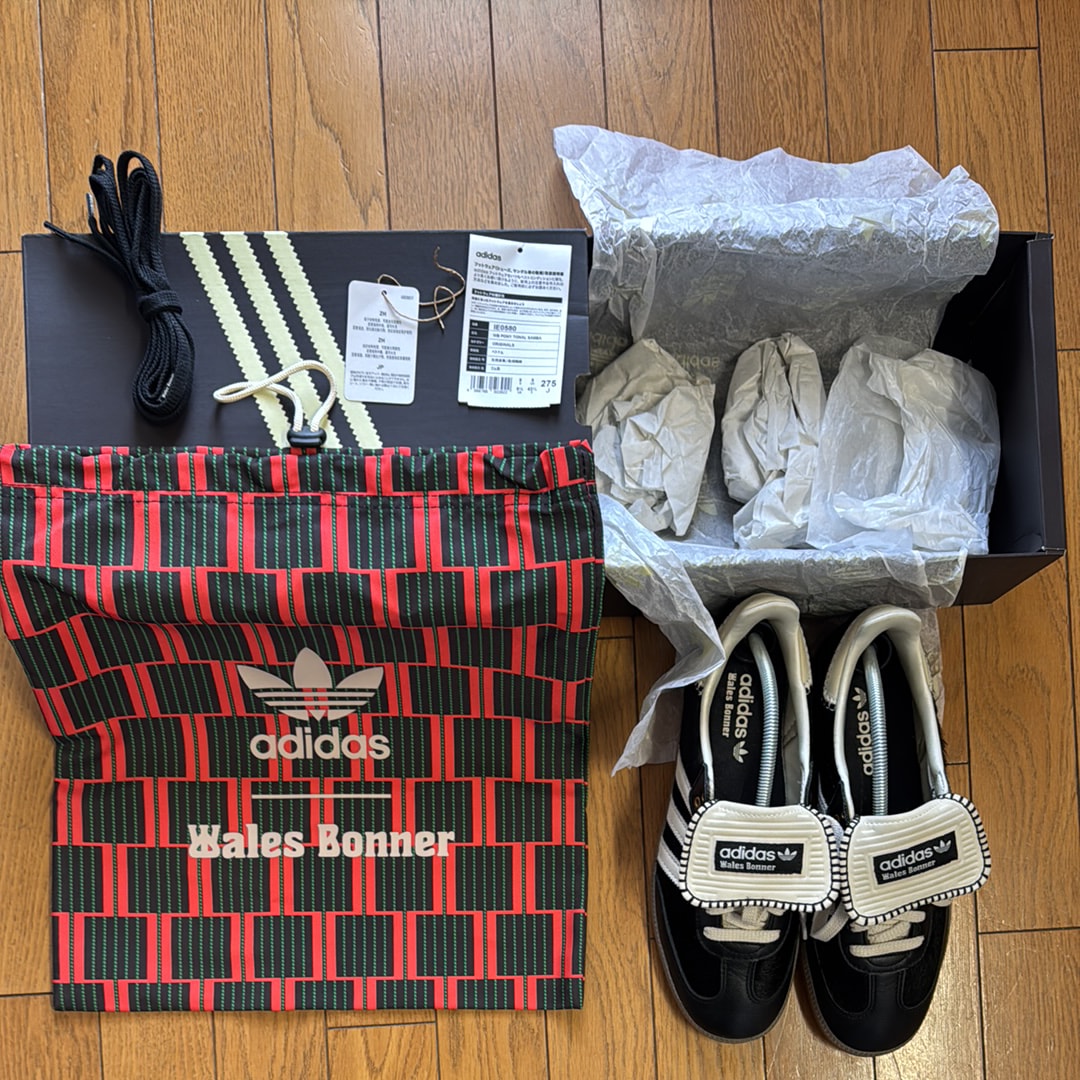 Wales Bonner × adidas Samba Pony Tonal Low "Core Black/Cream White"