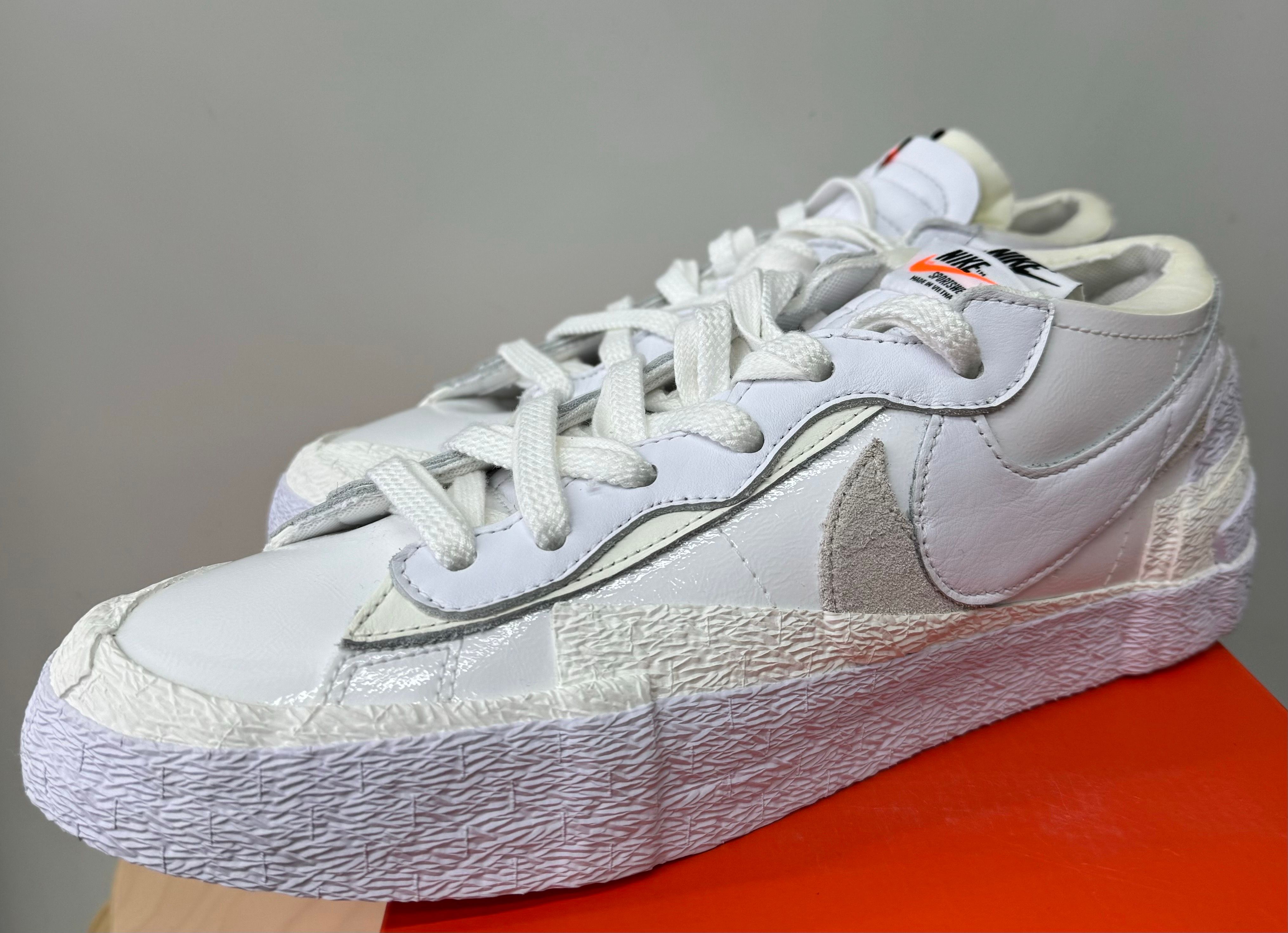 sacai × Nike Blazer Low "White Patent Leather"
