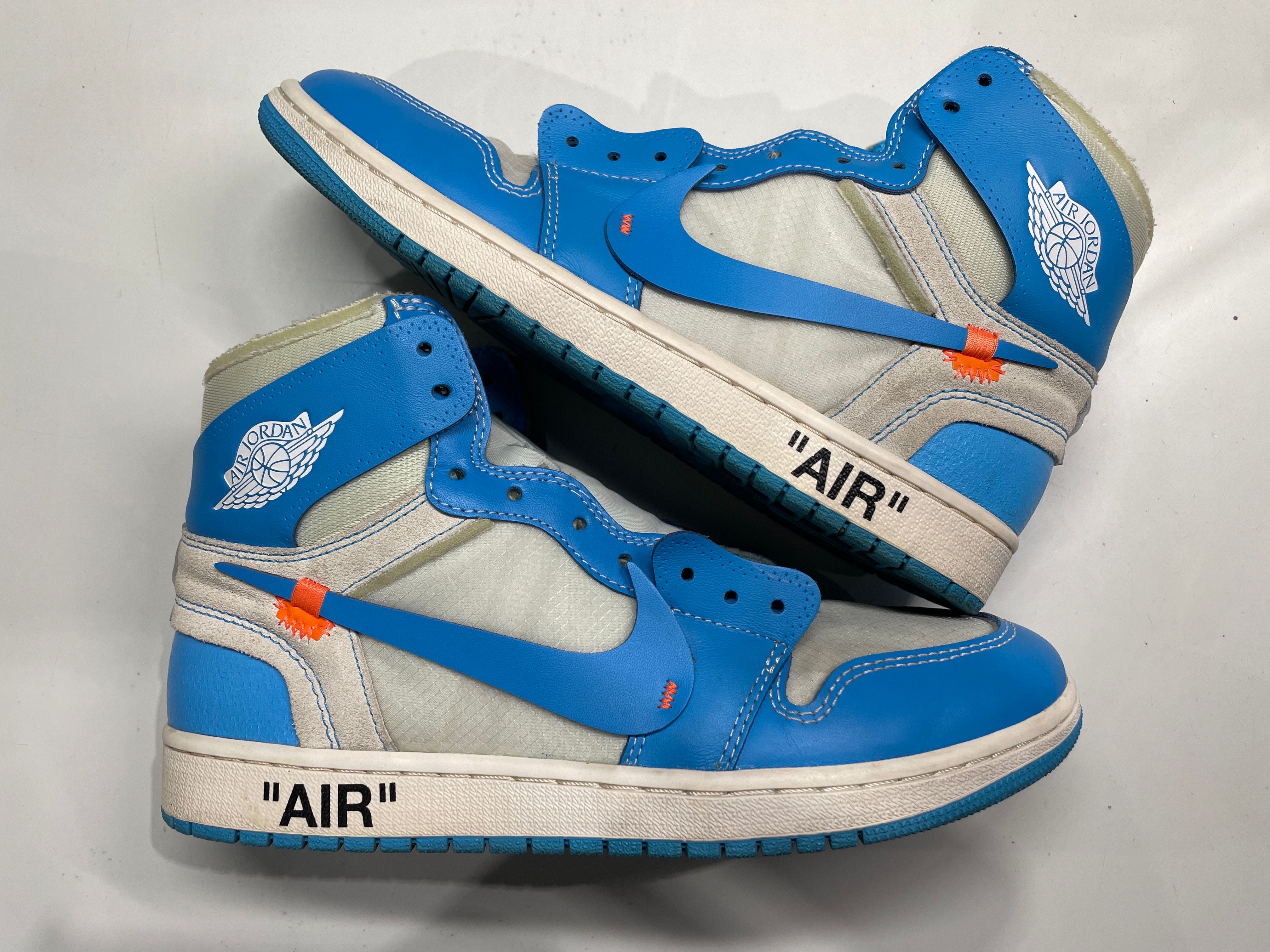 Off-White × Nike Air Jordan 1 High UNC "White/Dark Powder Blue"
