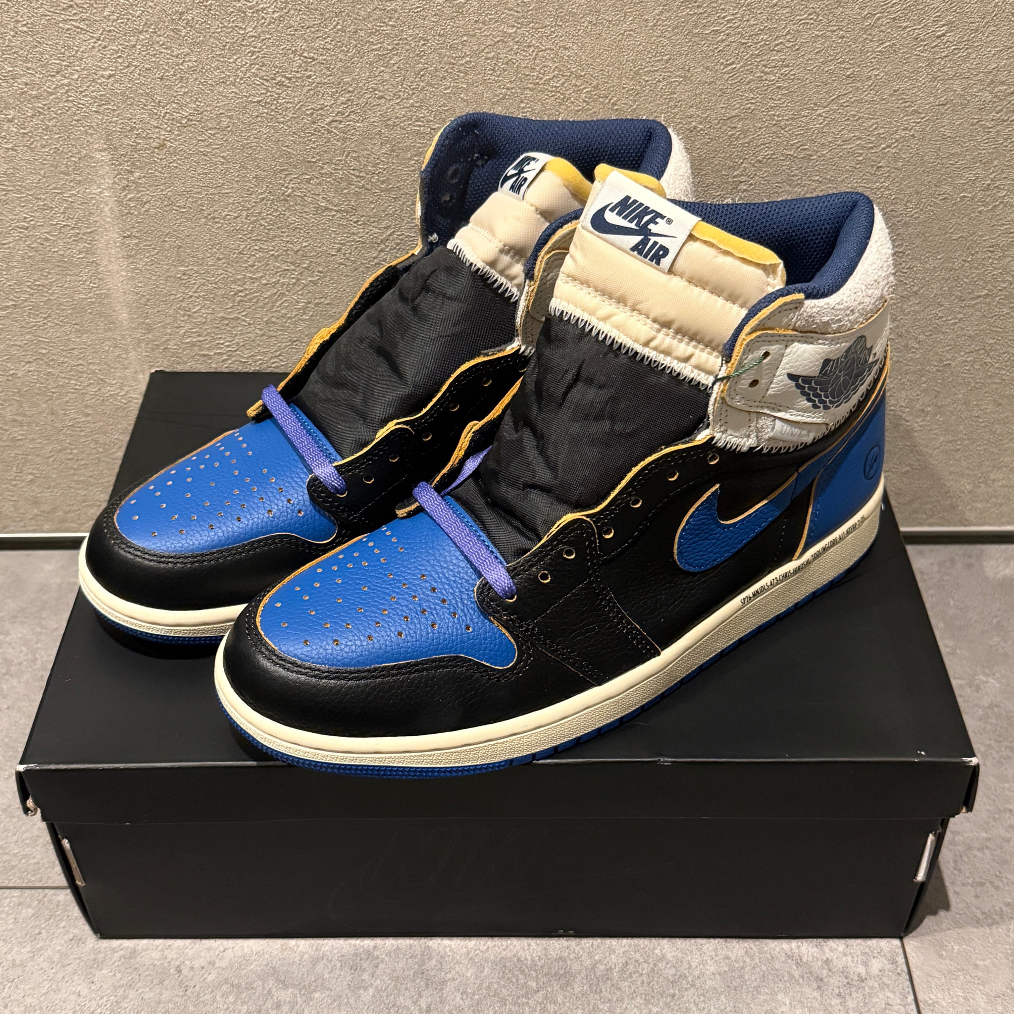 fragment design × UNION × Nike Air Jordan 1 High OG "Sport Royal"