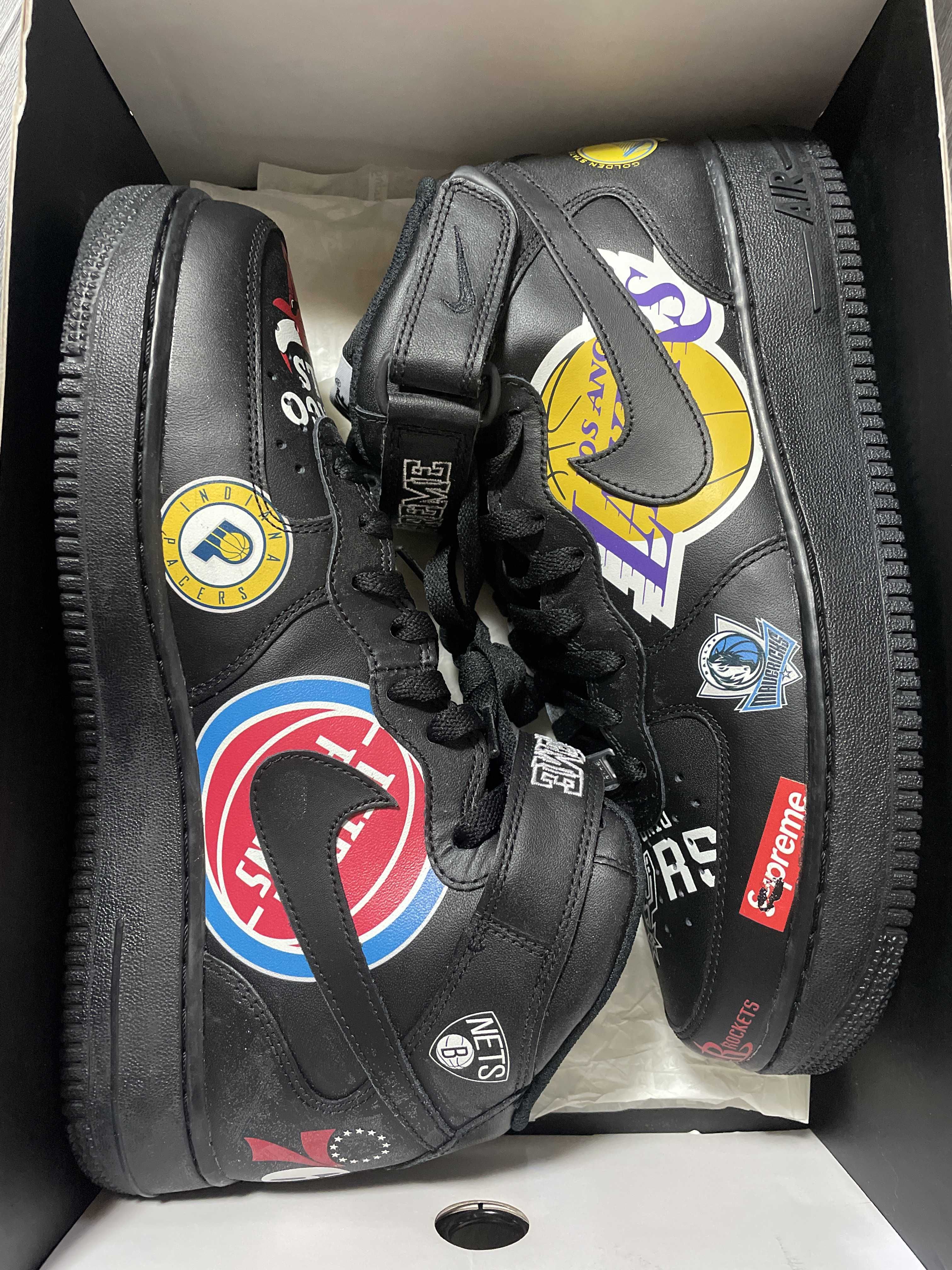 Supreme × NBA × Nike Air Force 1 Mid '07 "Black"
