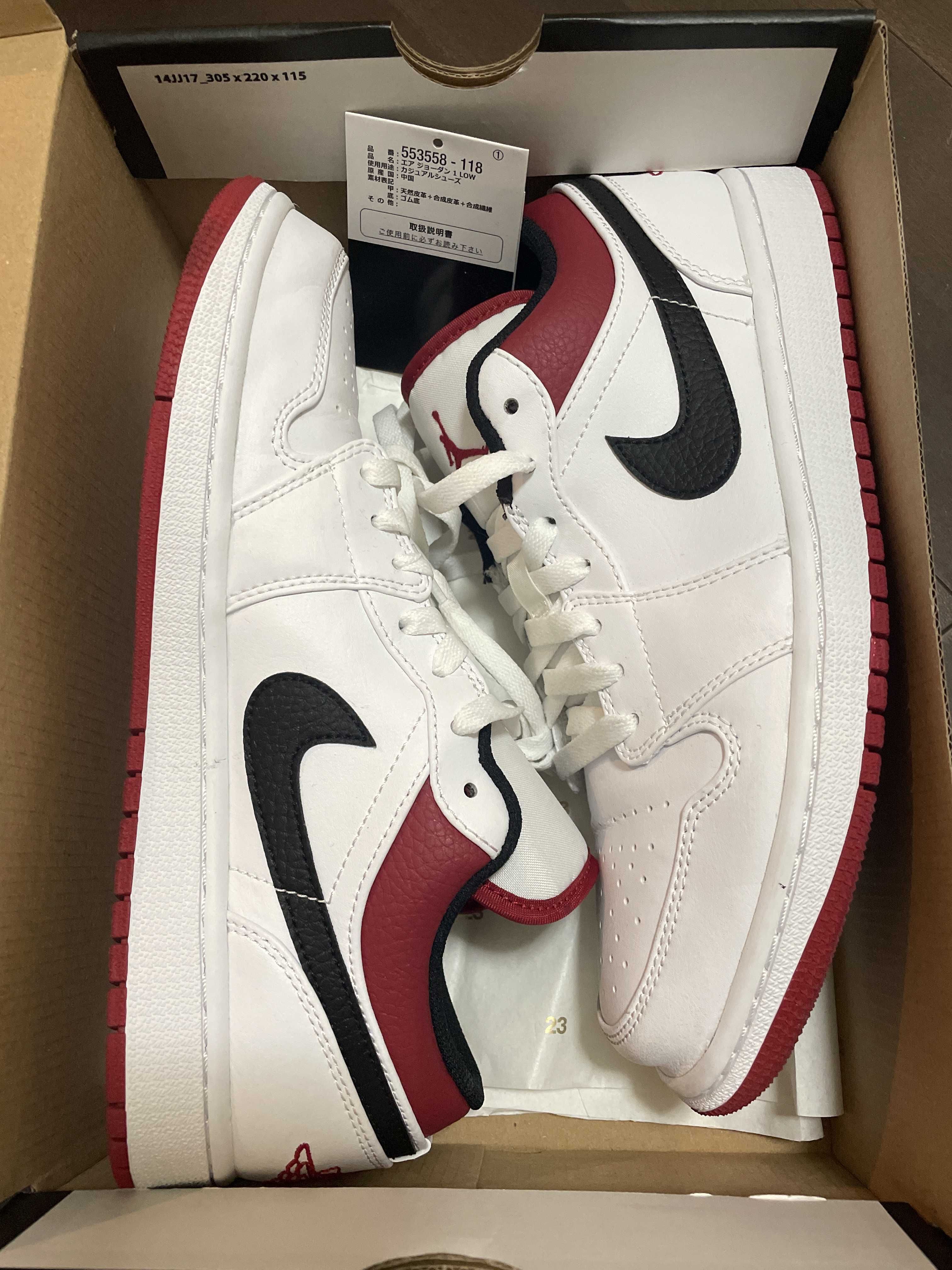 NIKE AIR JORDAN 1 LOW "WHITE/UNIVERSITY RED/BLACK"