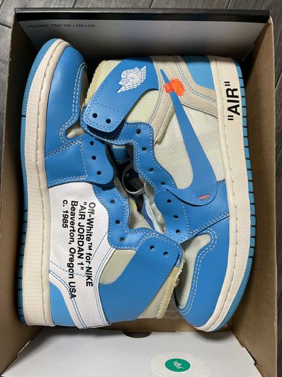 Off-White × Nike Air Jordan 1 High UNC "White/Dark Powder Blue"
