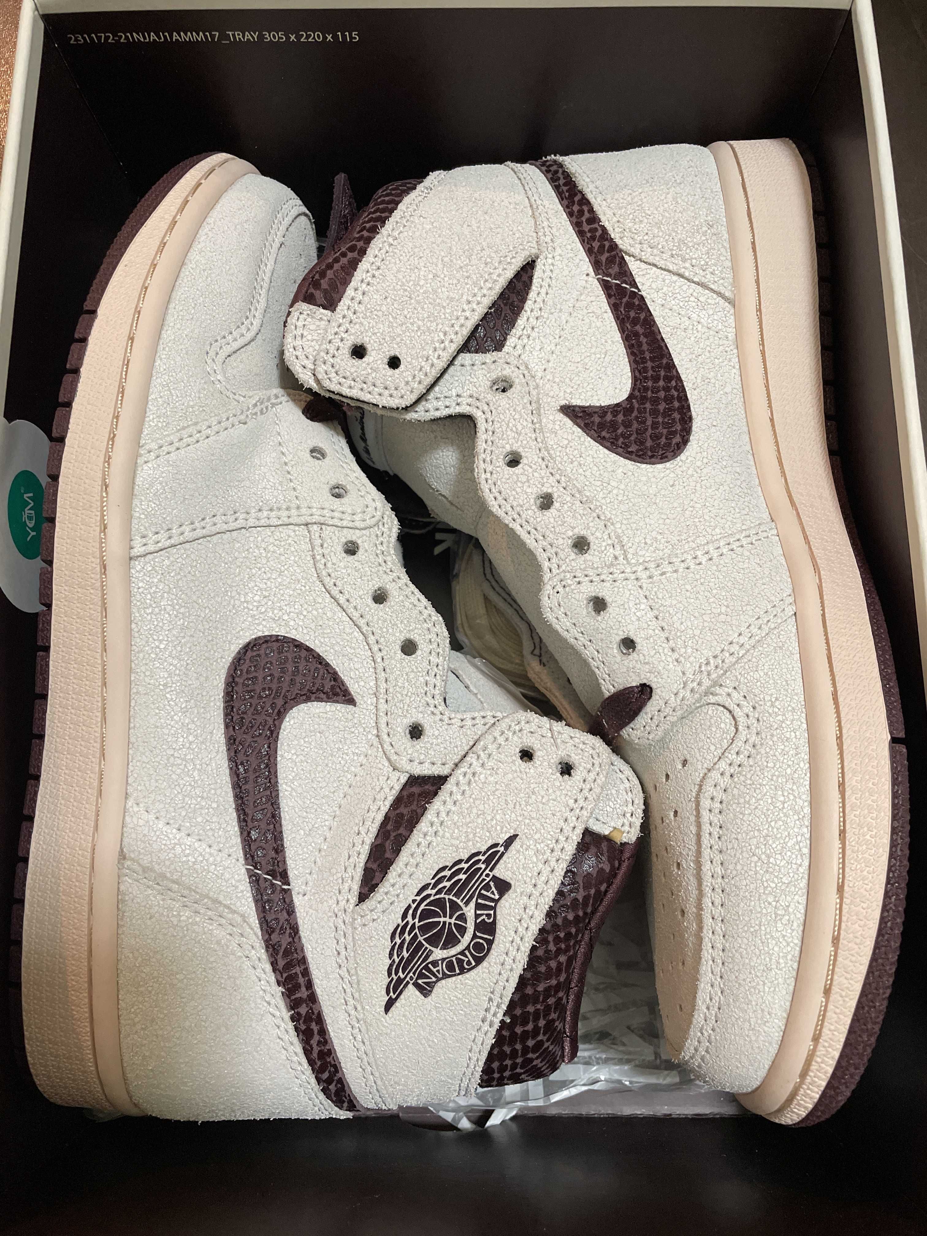 A Ma Maniere × Nike Air Jordan 1 Retro High OG "Sail and Burgundy"