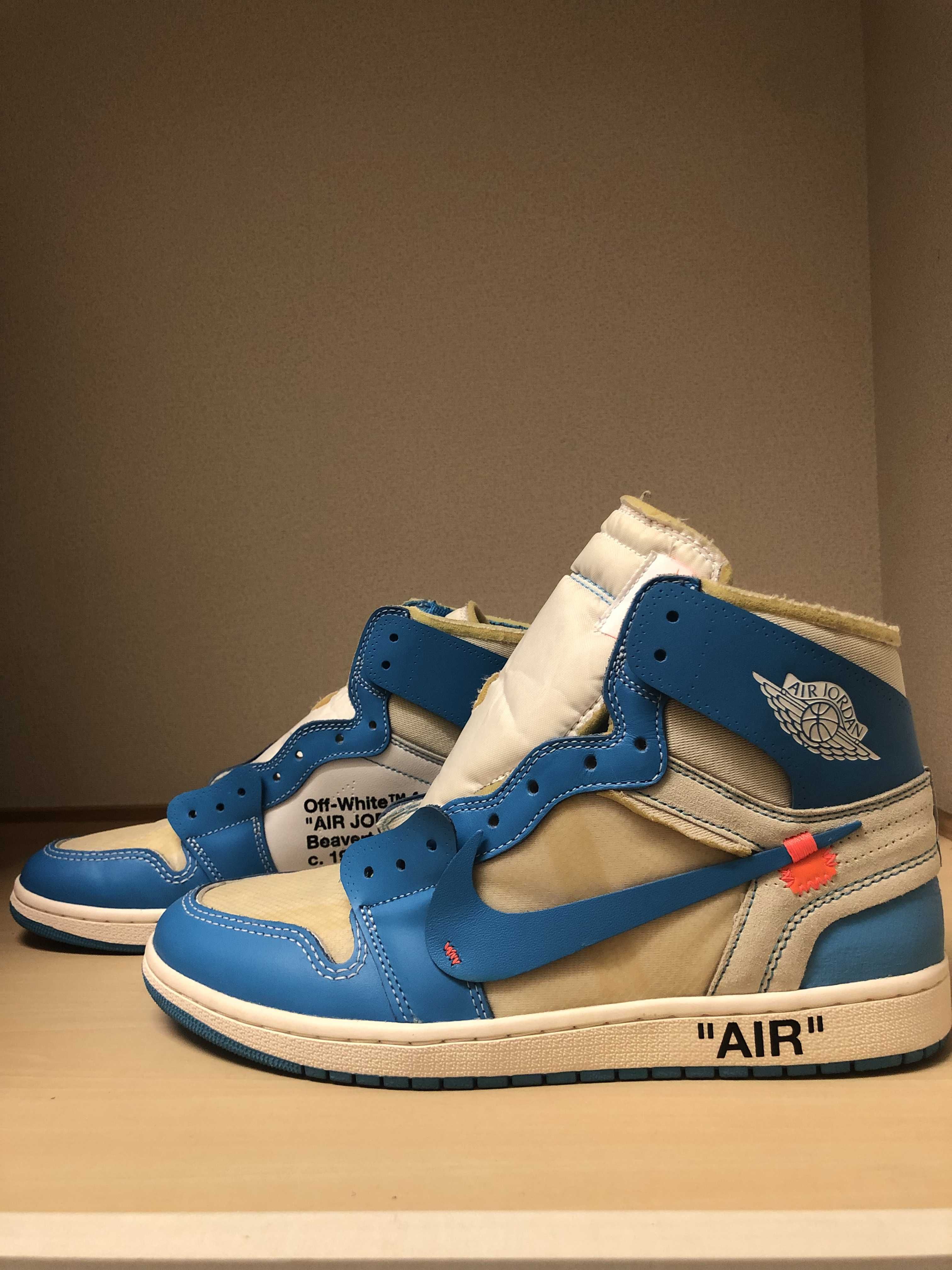 Off-White × Nike Air Jordan 1 High UNC "White/Dark Powder Blue"
