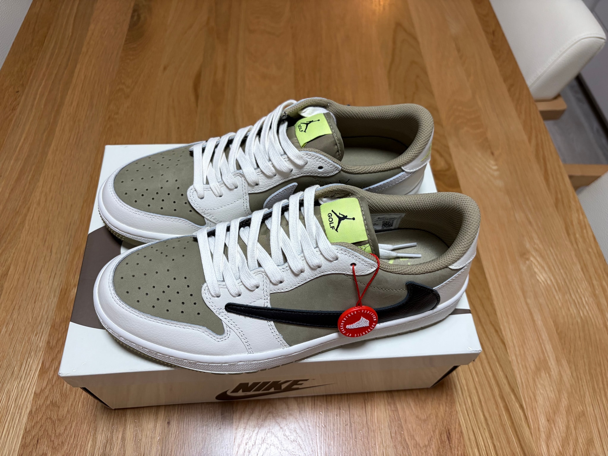 Travis Scott × Nike Air Jordan 1 Low Golf NRG "Neutral Olive"