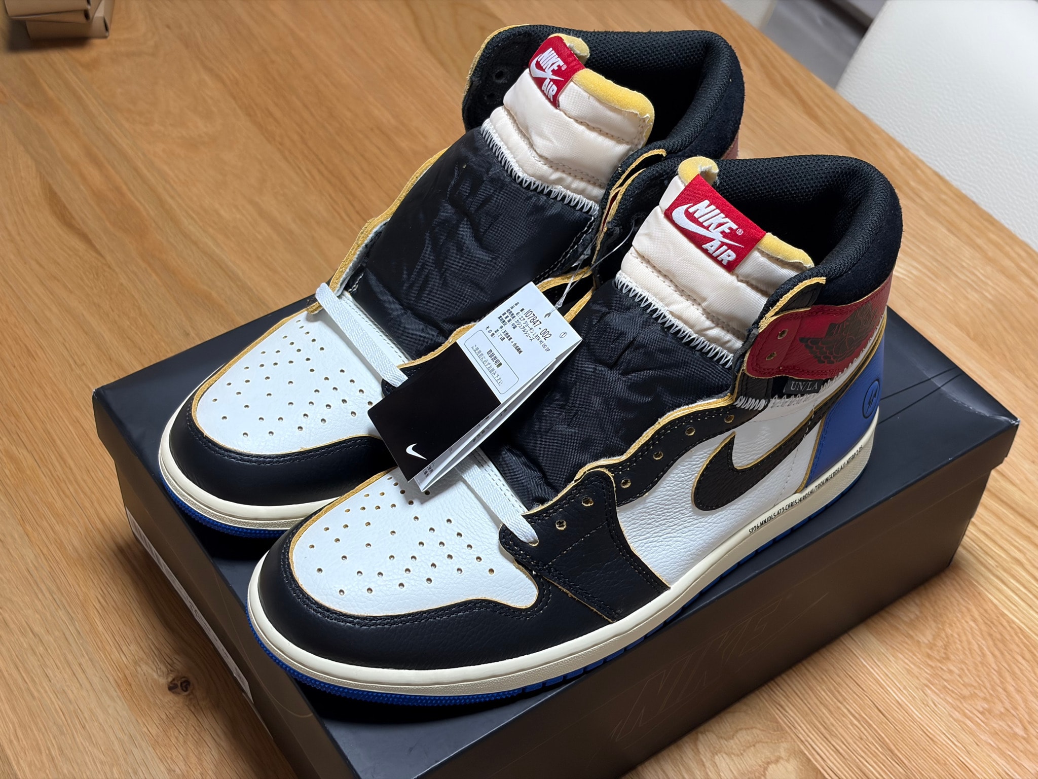 fragment design × UNION × Nike Air Jordan 1 High OG "Black/Varsity Red"