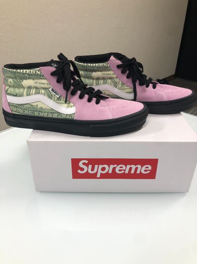 Supreme × Vans Dollar Skate Grosso Mid "Pink"