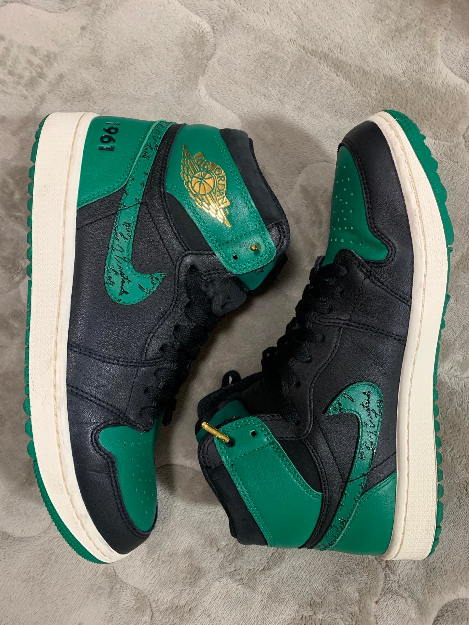 Eastside Golf × Nike Air Jordan 1 High Golf "Black/Malachite/1961"