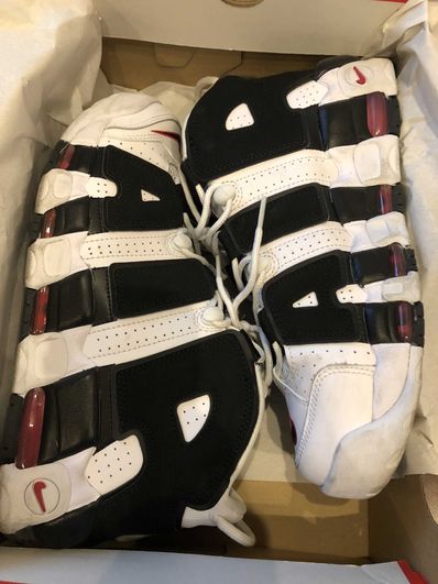 NIKE AIR MORE UPTEMPO "WHITE/BLACK/UNIVERSITY RED"(2020)