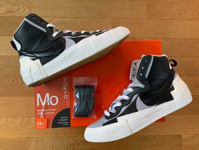 sacai × NIKE BLAZER MID "BLACK/WOLF GREY/WHITE"