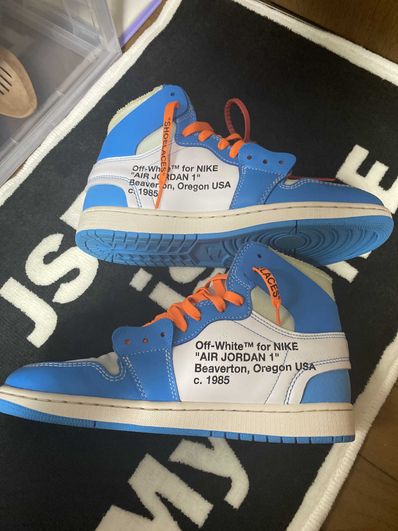 Off-White × Nike Air Jordan 1 High UNC "White/Dark Powder Blue"