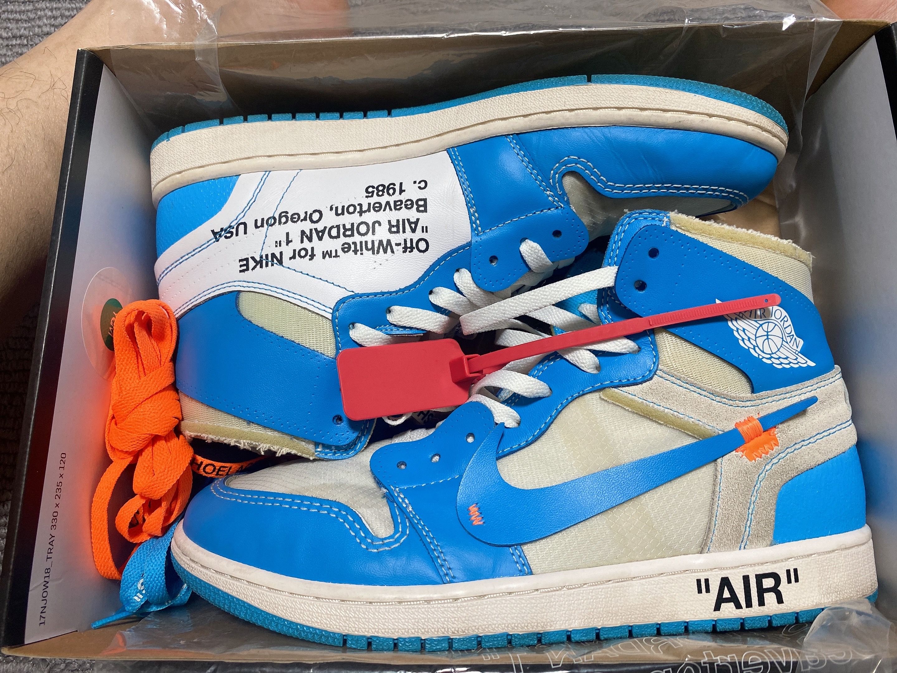 Off-White × Nike Air Jordan 1 High UNC "White/Dark Powder Blue"
