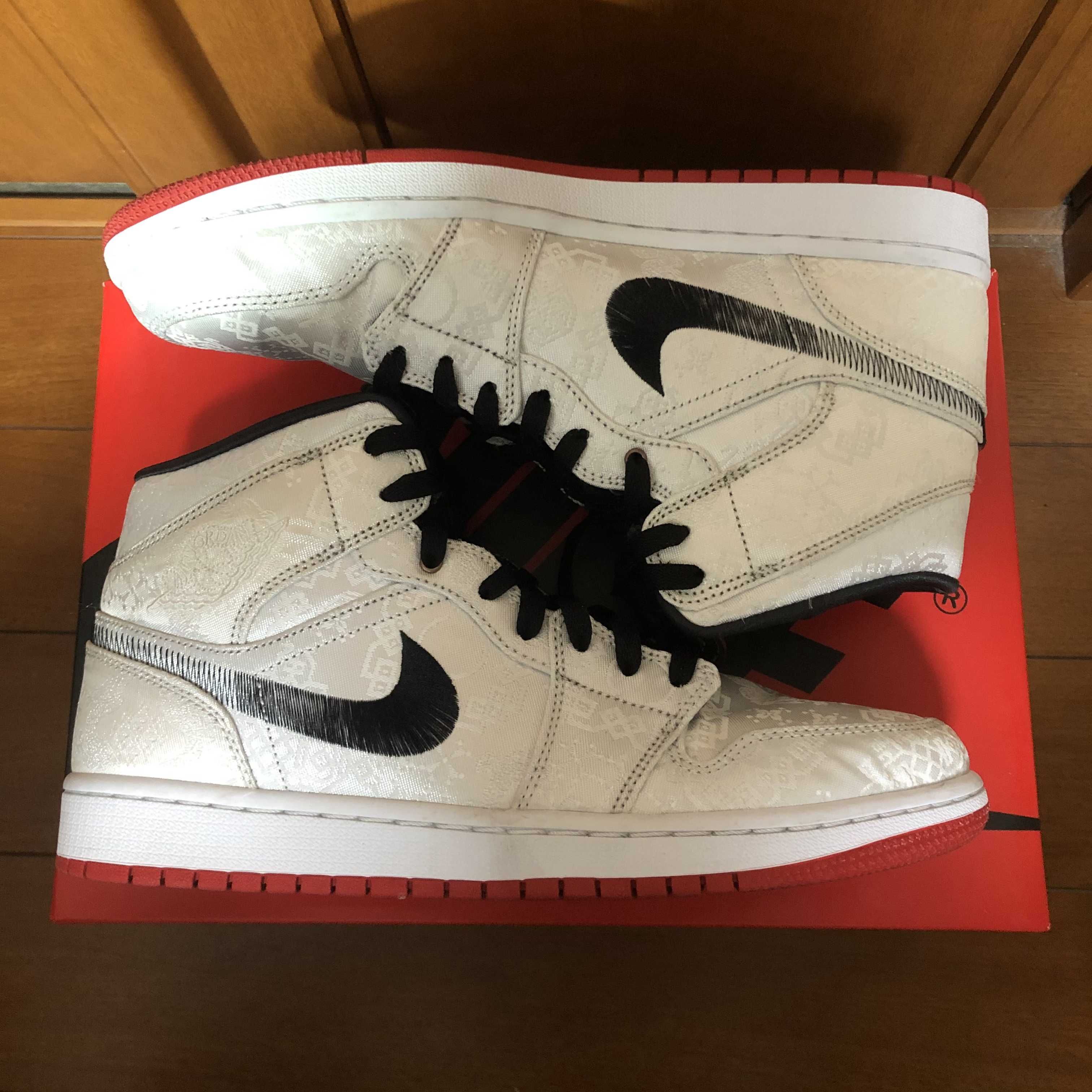 CLOT × Nike Air Jordan 1 Mid SE Fearless "White/Black/Red"