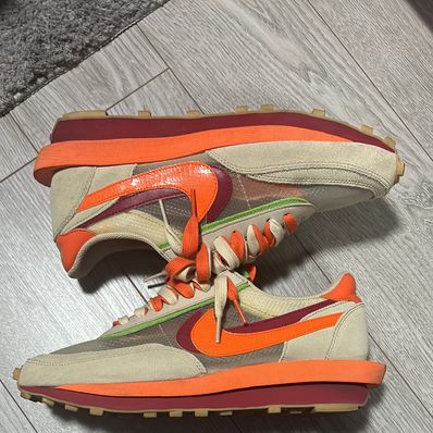 CLOT × Sacai × Nike LD Waffle "Orange Blaze"