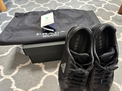 PRADA Prax 01 Re-Nylon And Brushed Leather Sneakers "Black"