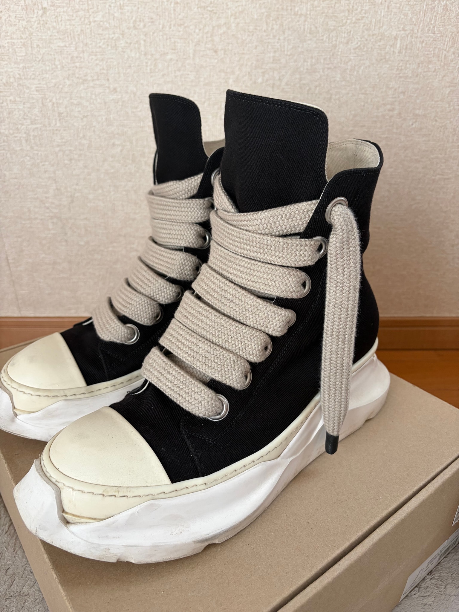 Rick Owens DRKSHDW Hollywood Jumbo Laces Abstract "Black/Milk/Milk"