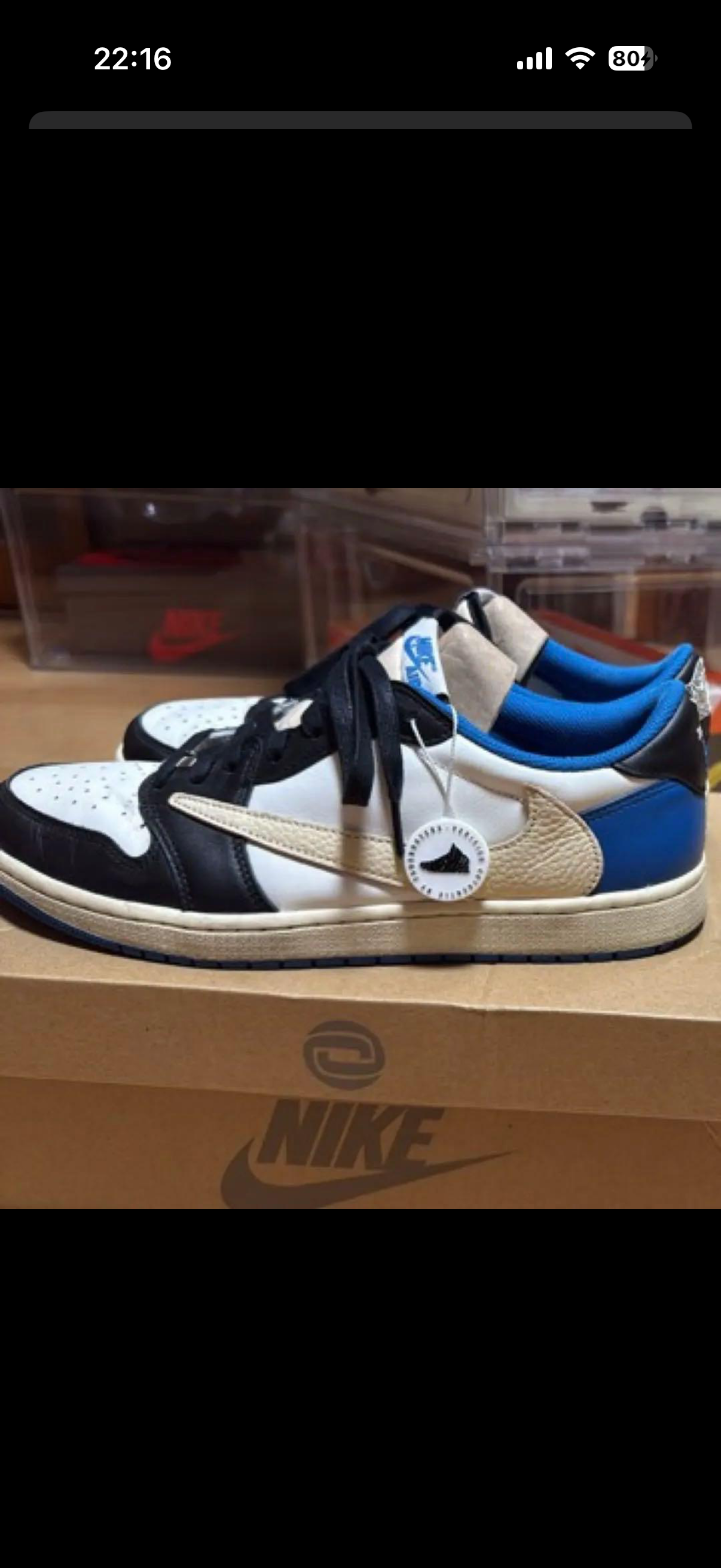 Travis Scott × fragment design × Nike Air Jordan 1 Low OG SP "Military Blue"