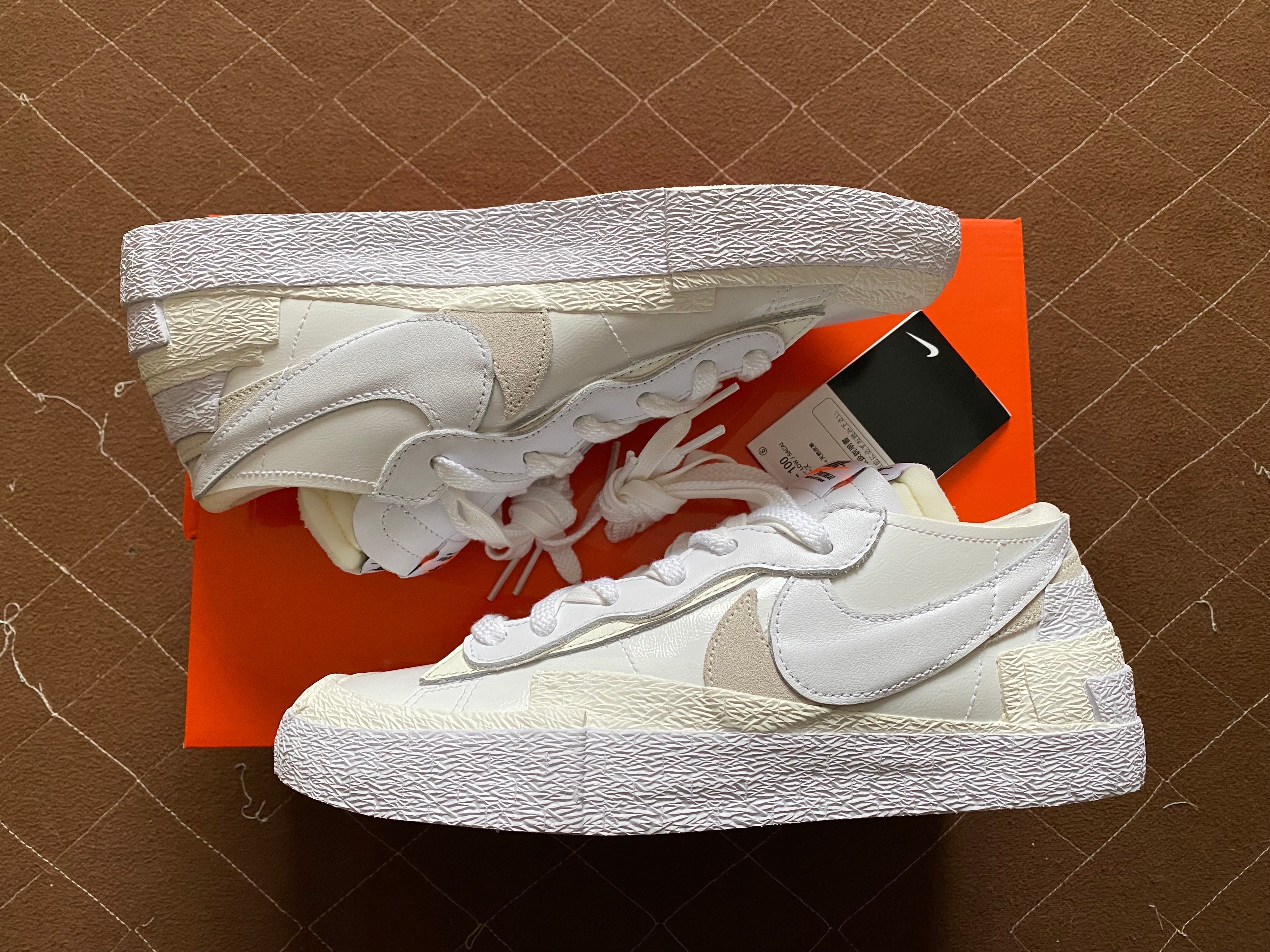 sacai × Nike Blazer Low "White Patent Leather"
