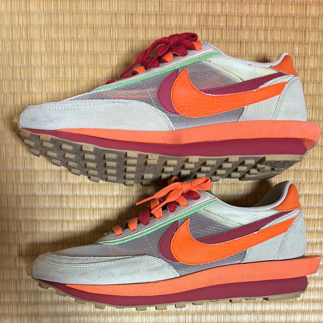 CLOT × Sacai × Nike LD Waffle "Orange Blaze"
