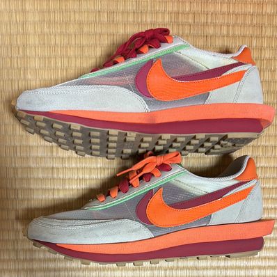 CLOT × Sacai × Nike LD Waffle "Orange Blaze"