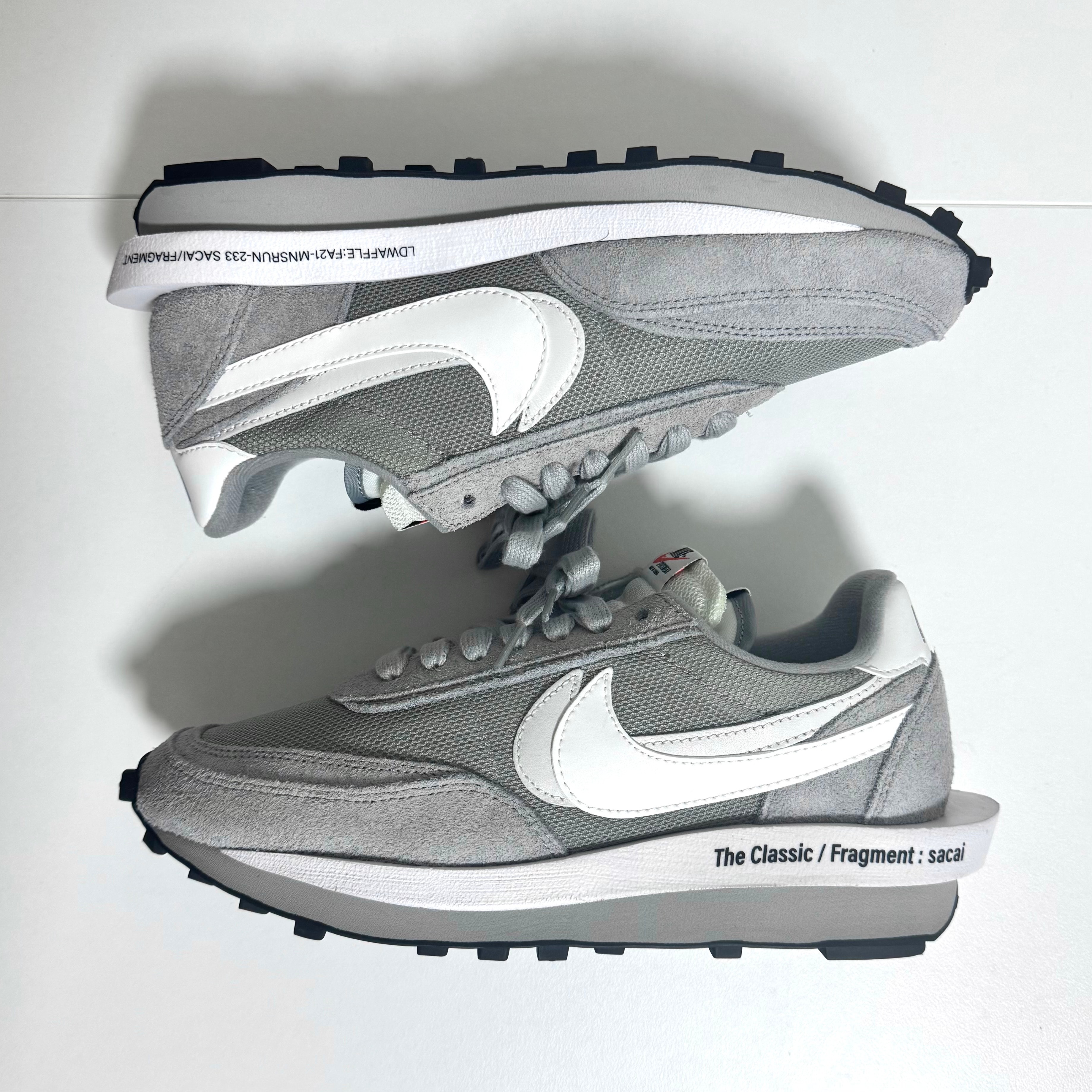 fragment design × sacai × Nike LD Waffle "Light Smoke Grey"