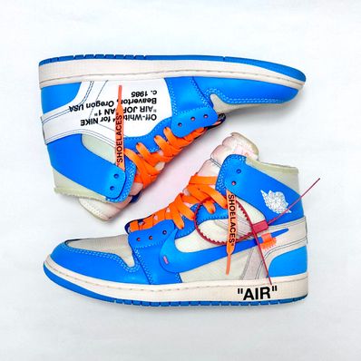 Off-White × Nike Air Jordan 1 High UNC "White/Dark Powder Blue"