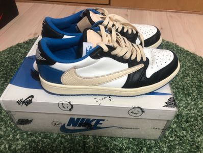 Travis Scott × fragment design × Nike Air Jordan 1 Low OG SP "Military Blue"