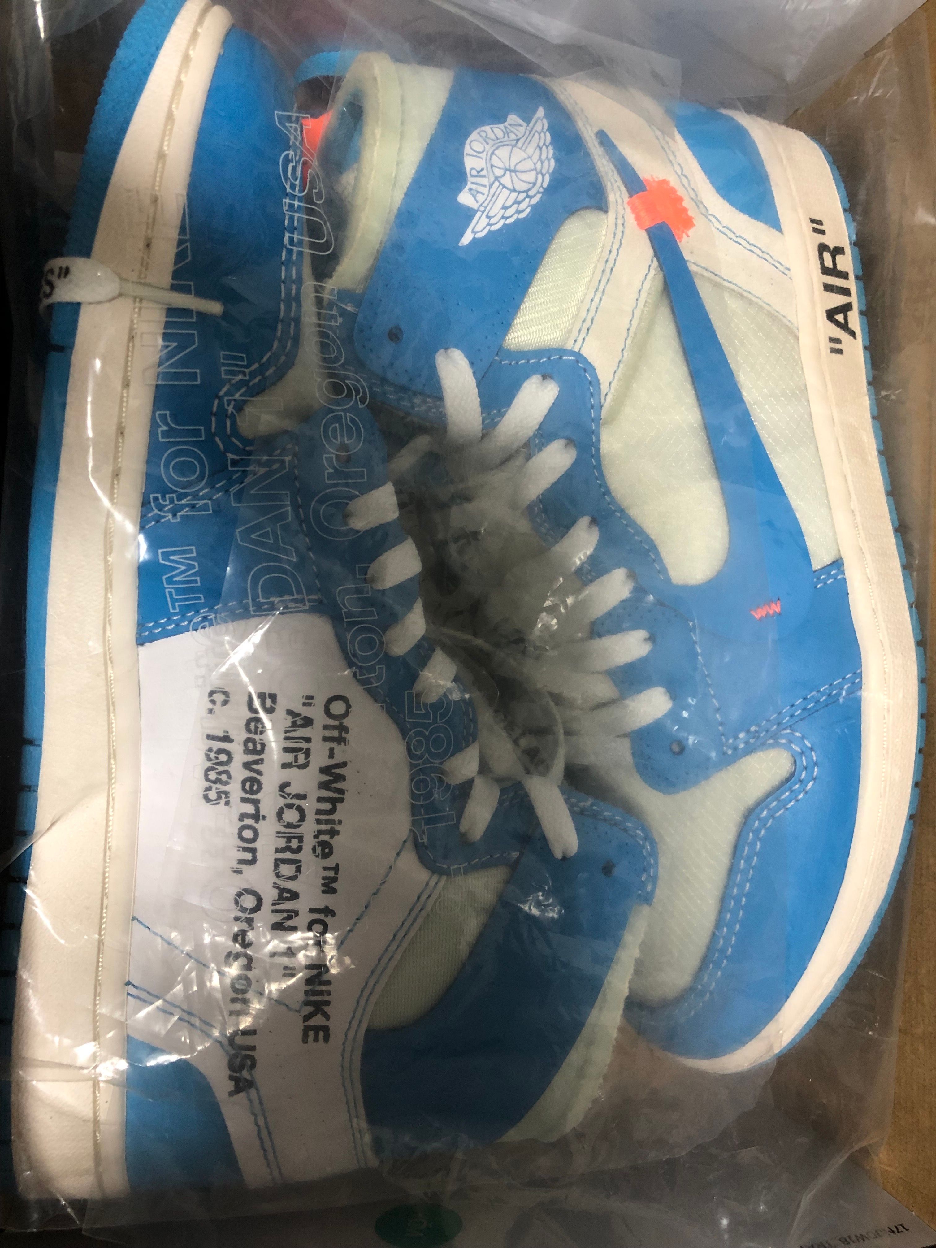 Off-White × Nike Air Jordan 1 High UNC "White/Dark Powder Blue"
