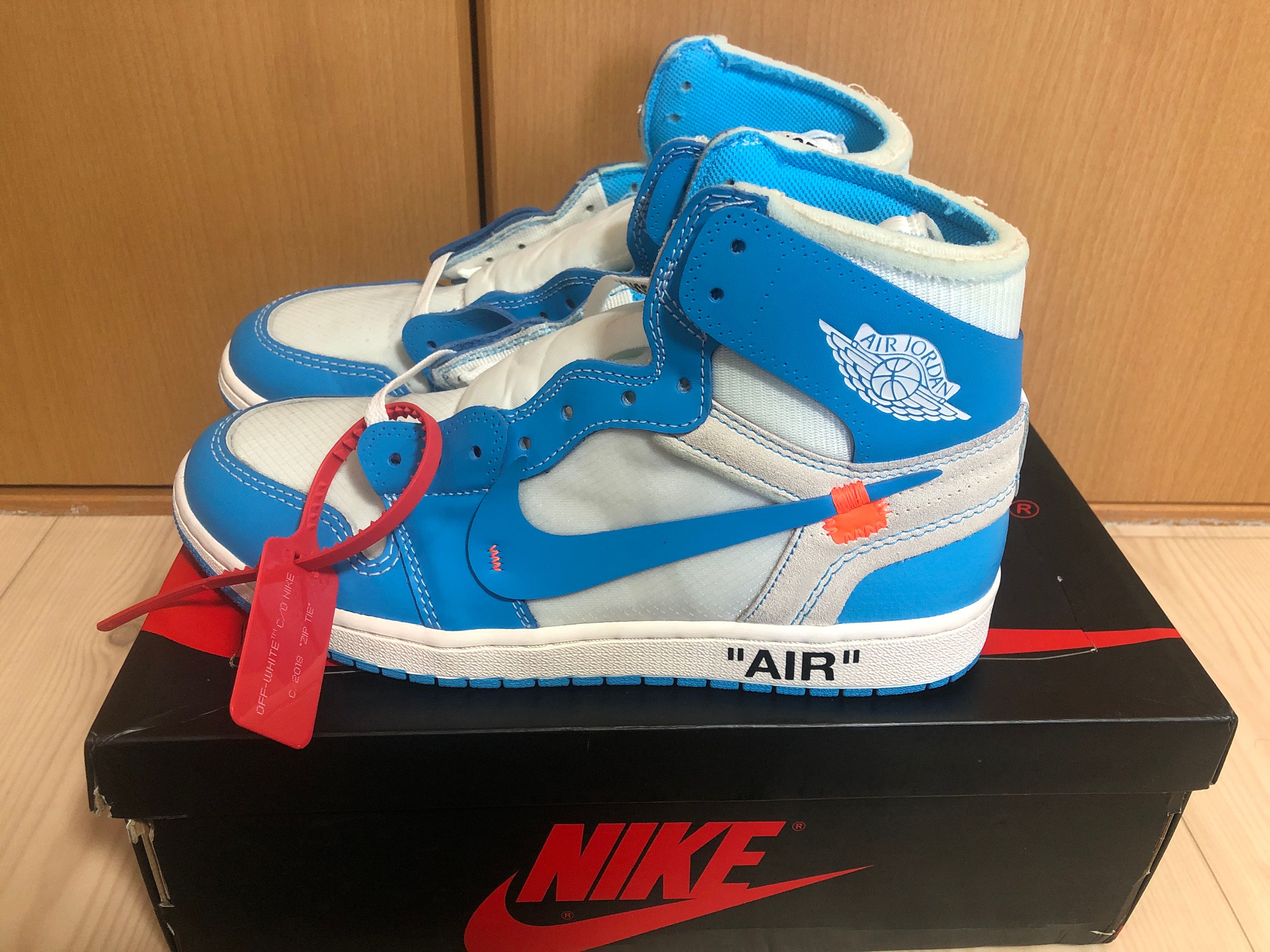 Off-White × Nike Air Jordan 1 High UNC "White/Dark Powder Blue"