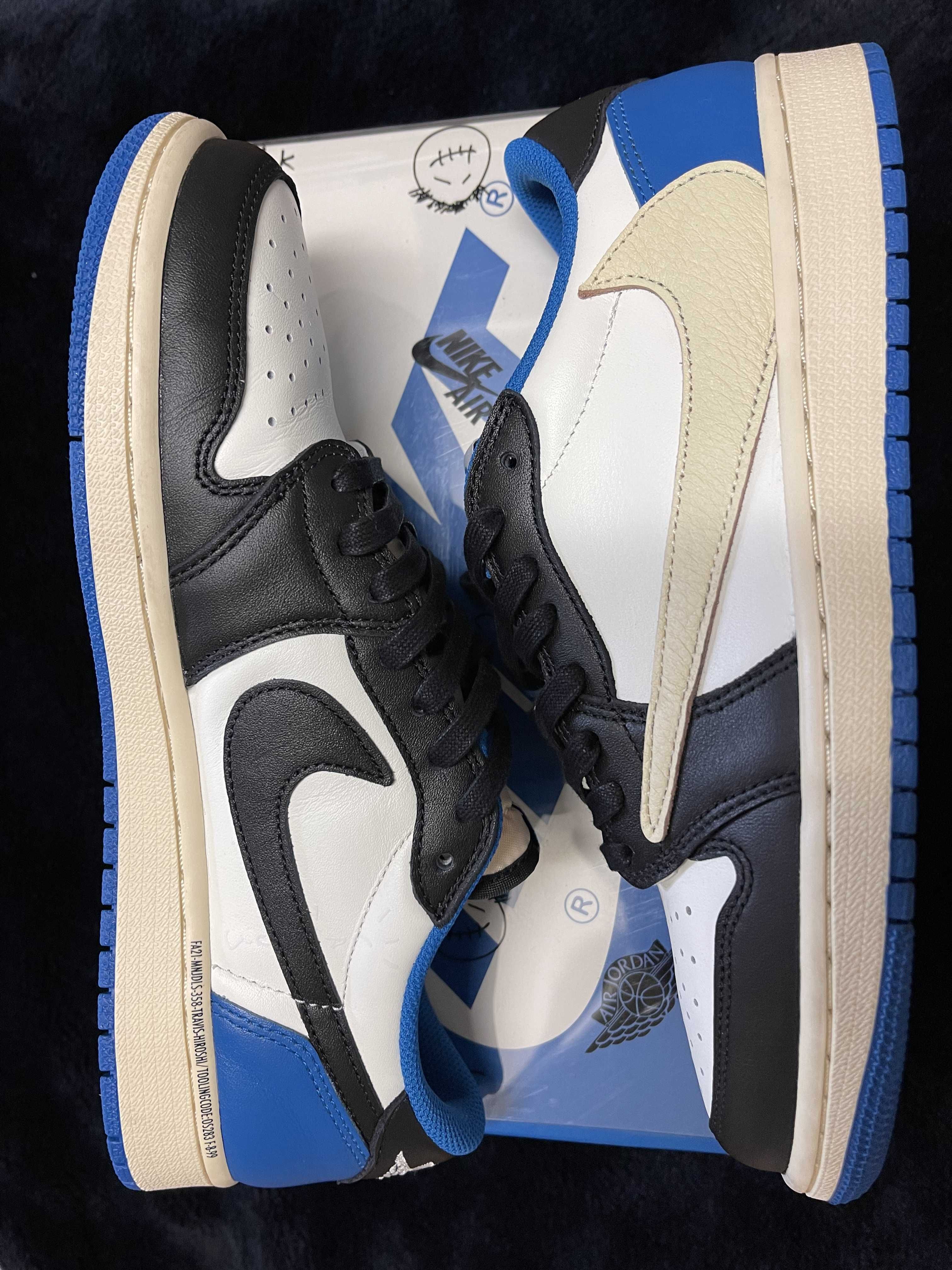 Travis Scott × fragment design × Nike Air Jordan 1 Low OG SP "Military Blue"