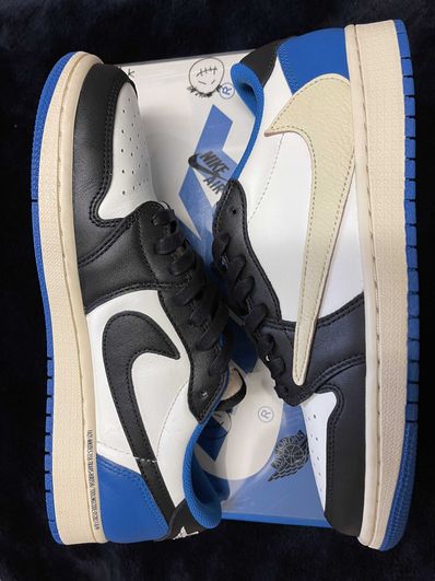 Travis Scott × fragment design × Nike Air Jordan 1 Low OG SP "Military Blue"