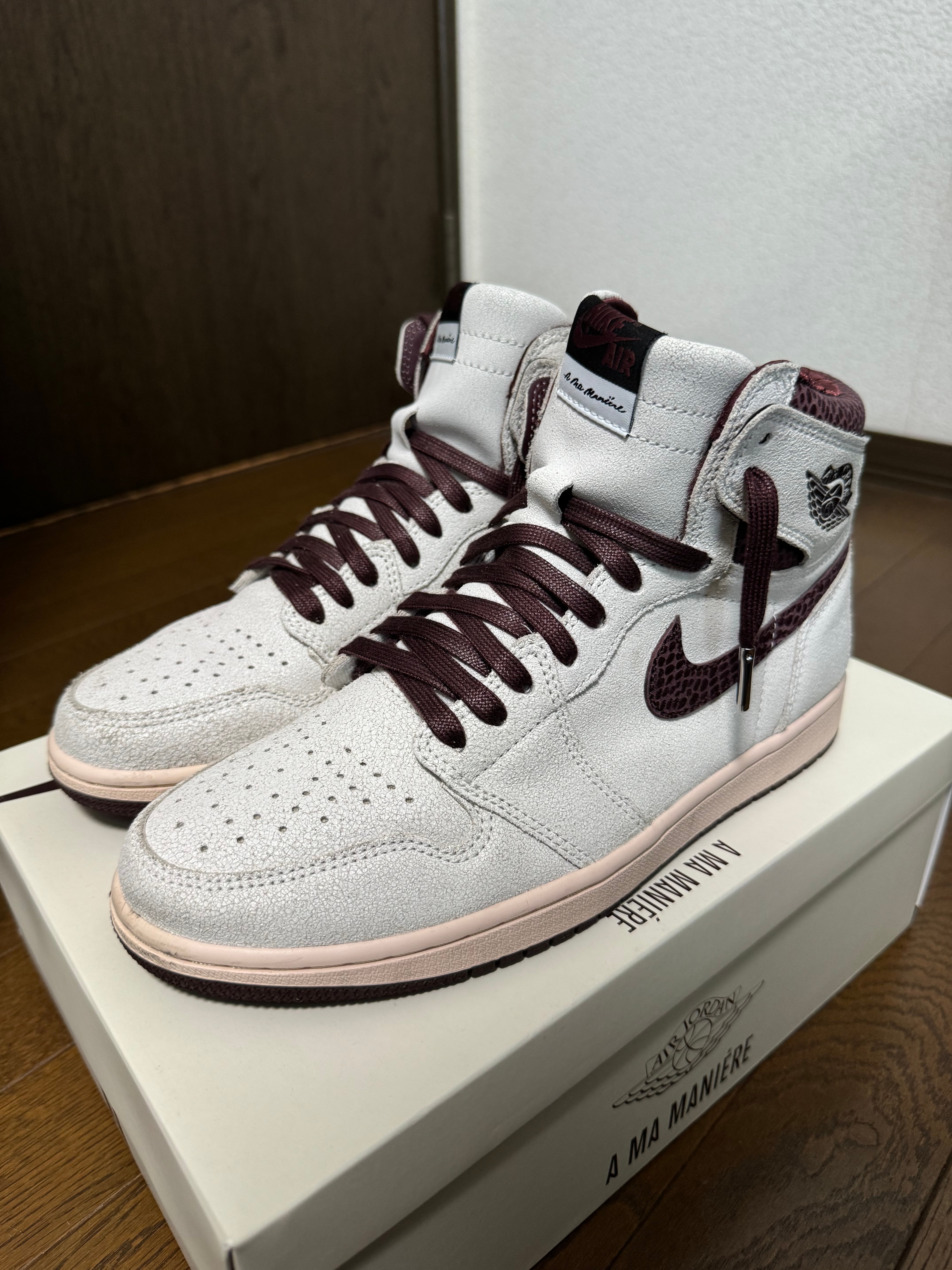 A Ma Maniere × Nike Air Jordan 1 Retro High OG "Sail and Burgundy"
