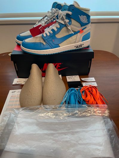 Off-White × Nike Air Jordan 1 High UNC "White/Dark Powder Blue"