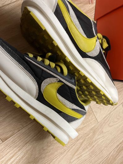 UNDERCOVER × sacai × Nike LD Waffle "Black/Sail-Dark Grey-Bright Citron"