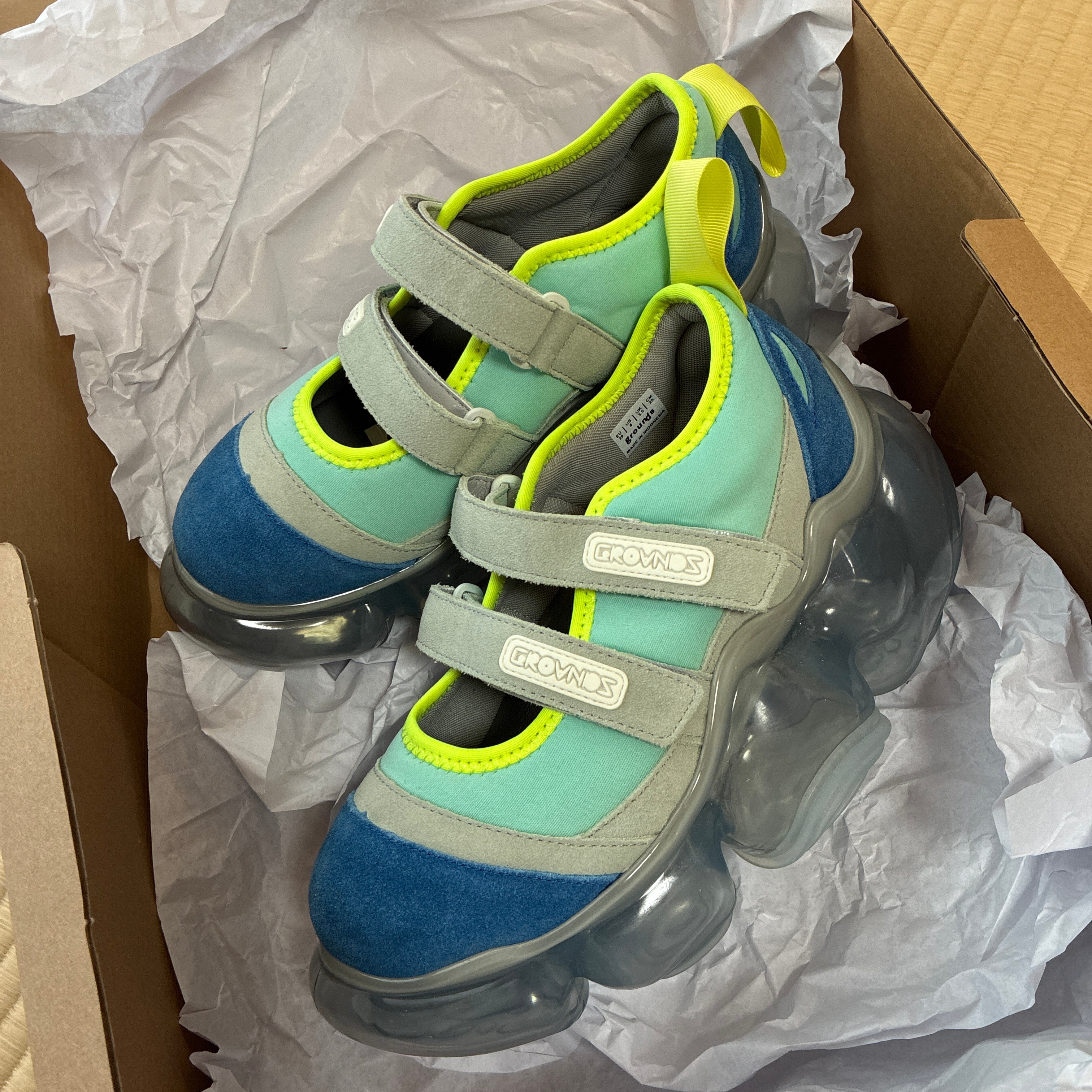 grounds Women's MOOPIE MARY JANE DOUBLE "Blue Mint/Ice Gray"